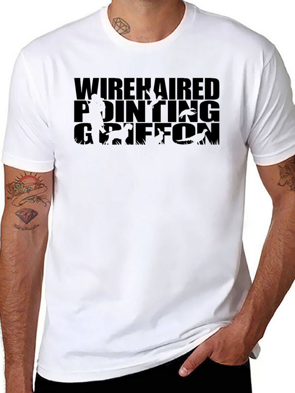 Wirehaired Pointing Griffon Black T-Shirt