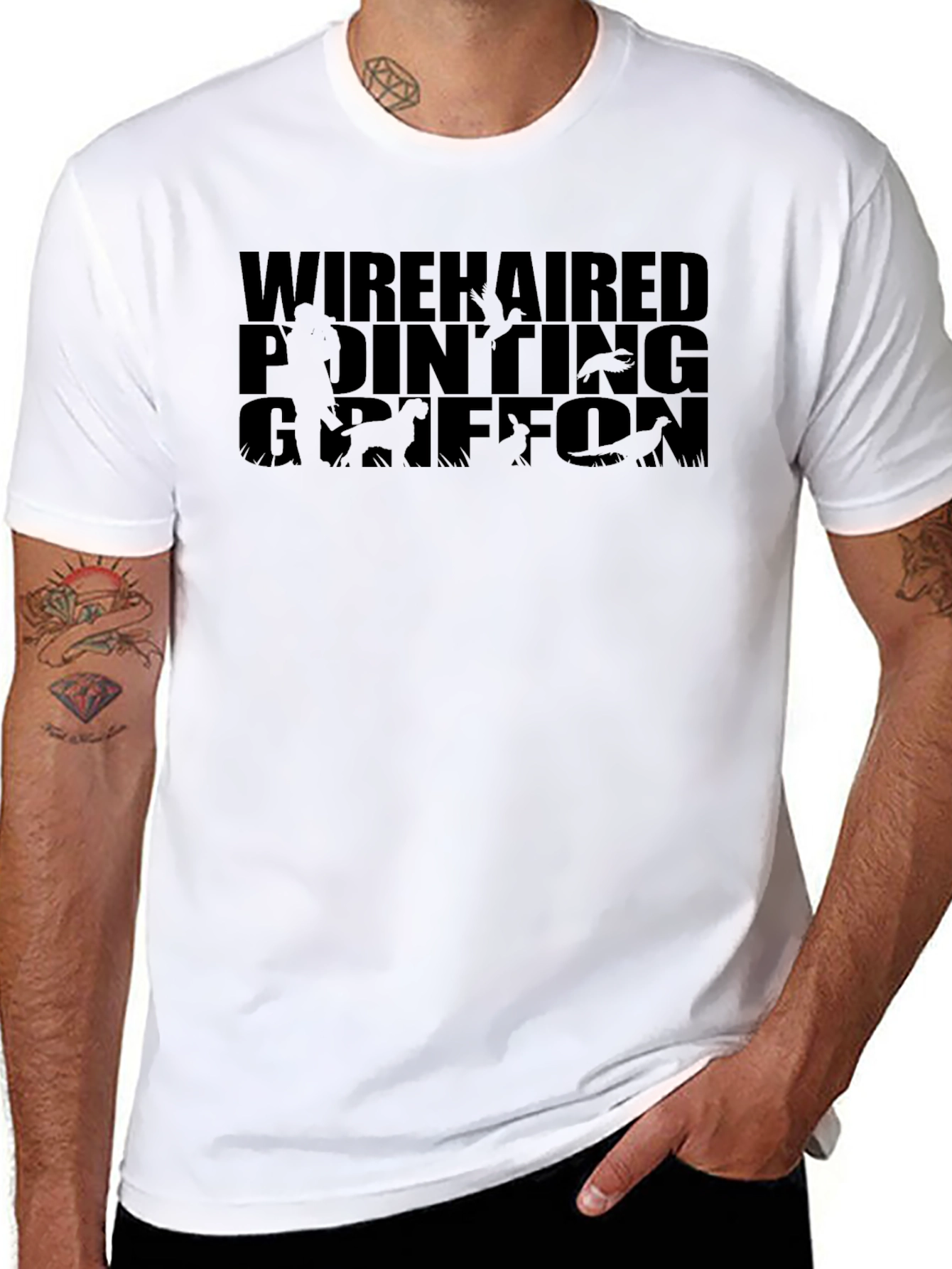 Wirehaired Pointing Griffon Black T-Shirt