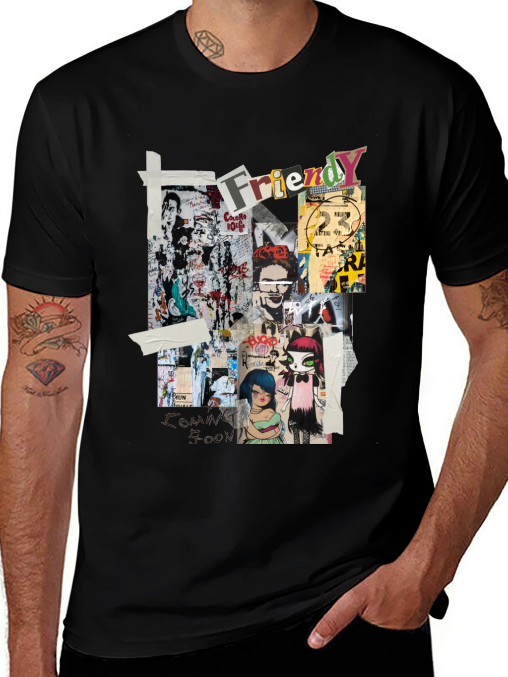 Abstract Collage T-Shirt - Street Art Style
