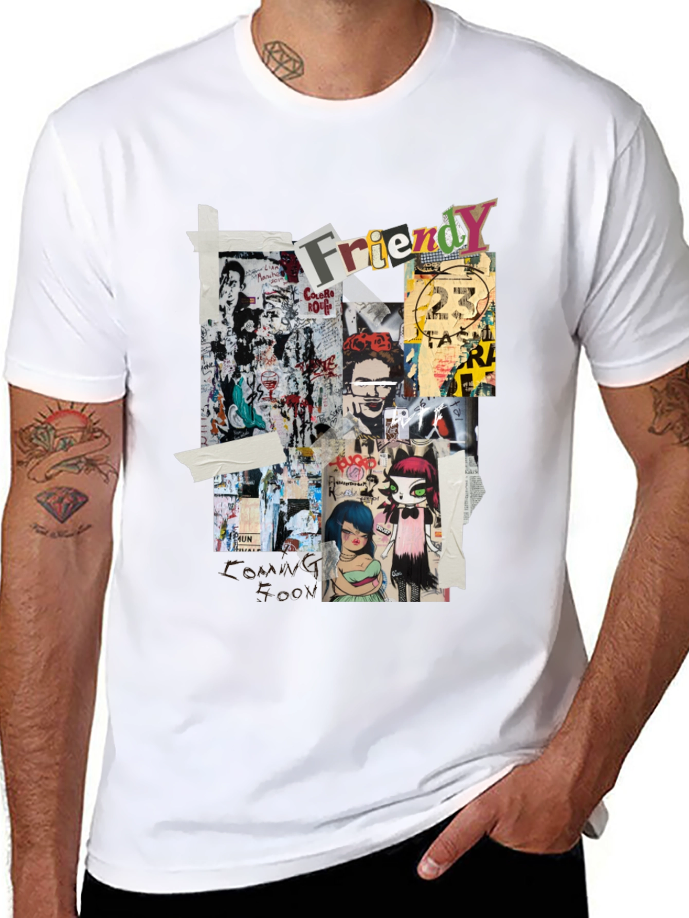 Abstract Collage T-Shirt - Street Art Style