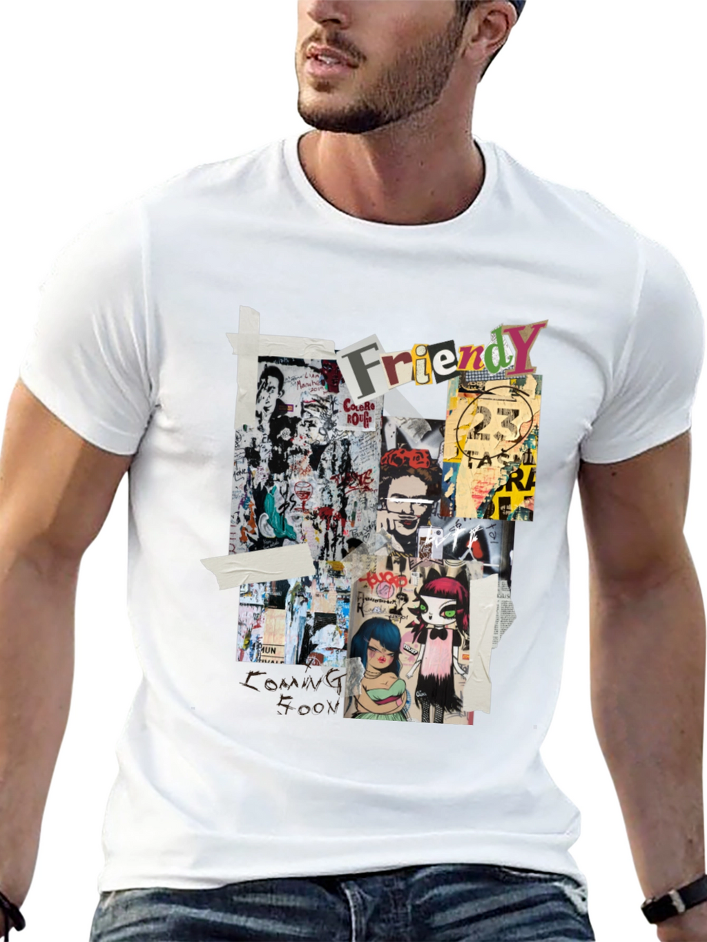 Abstract Collage T-Shirt - Street Art Style