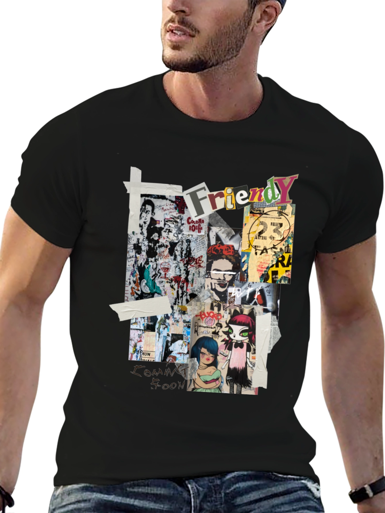 Abstract Collage T-Shirt - Street Art Style