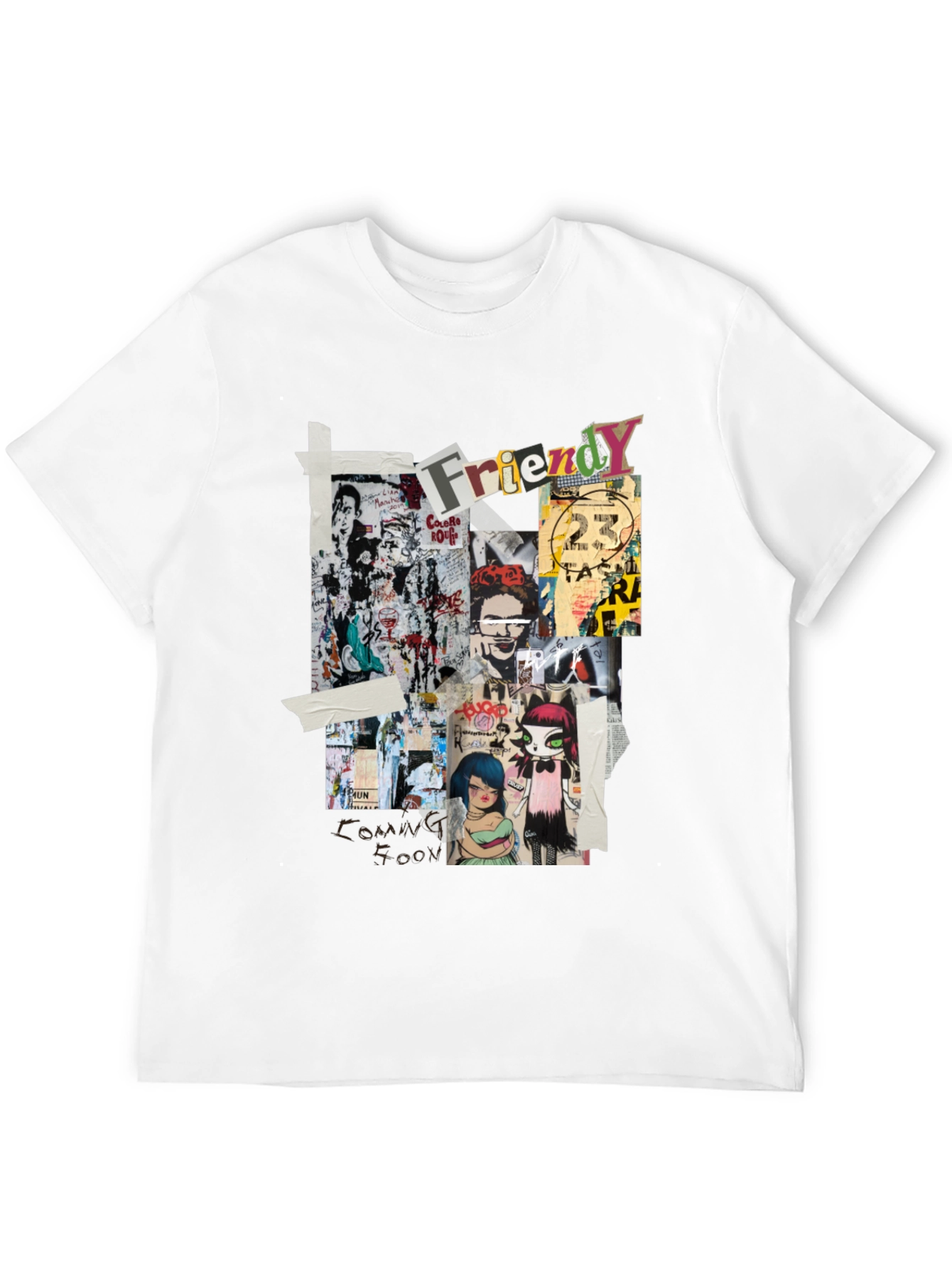 Abstract Collage T-Shirt - Street Art Style