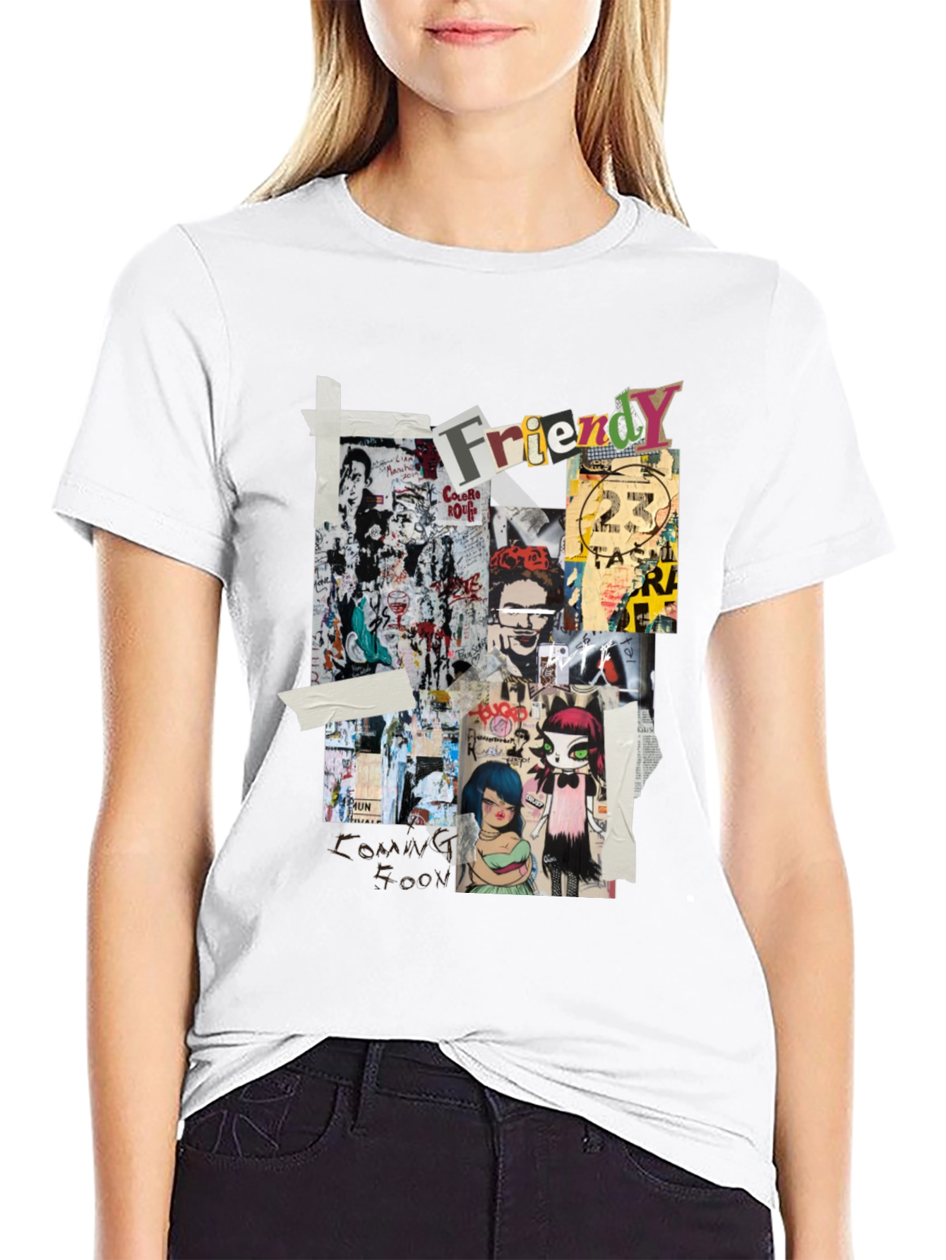 Abstract Collage T-Shirt - Street Art Style