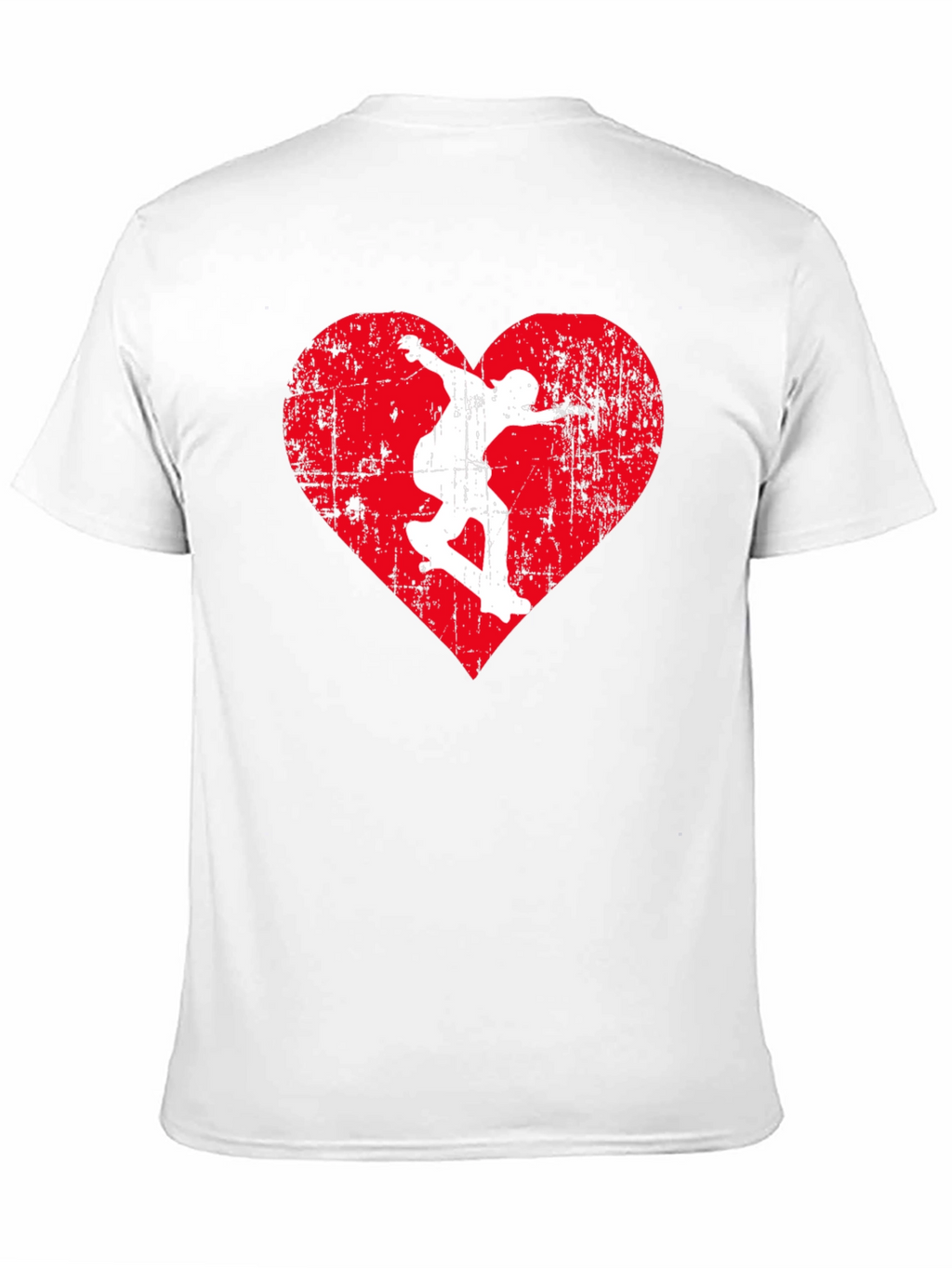 Skateboarding Heart Graphic Tee - Black Cotton