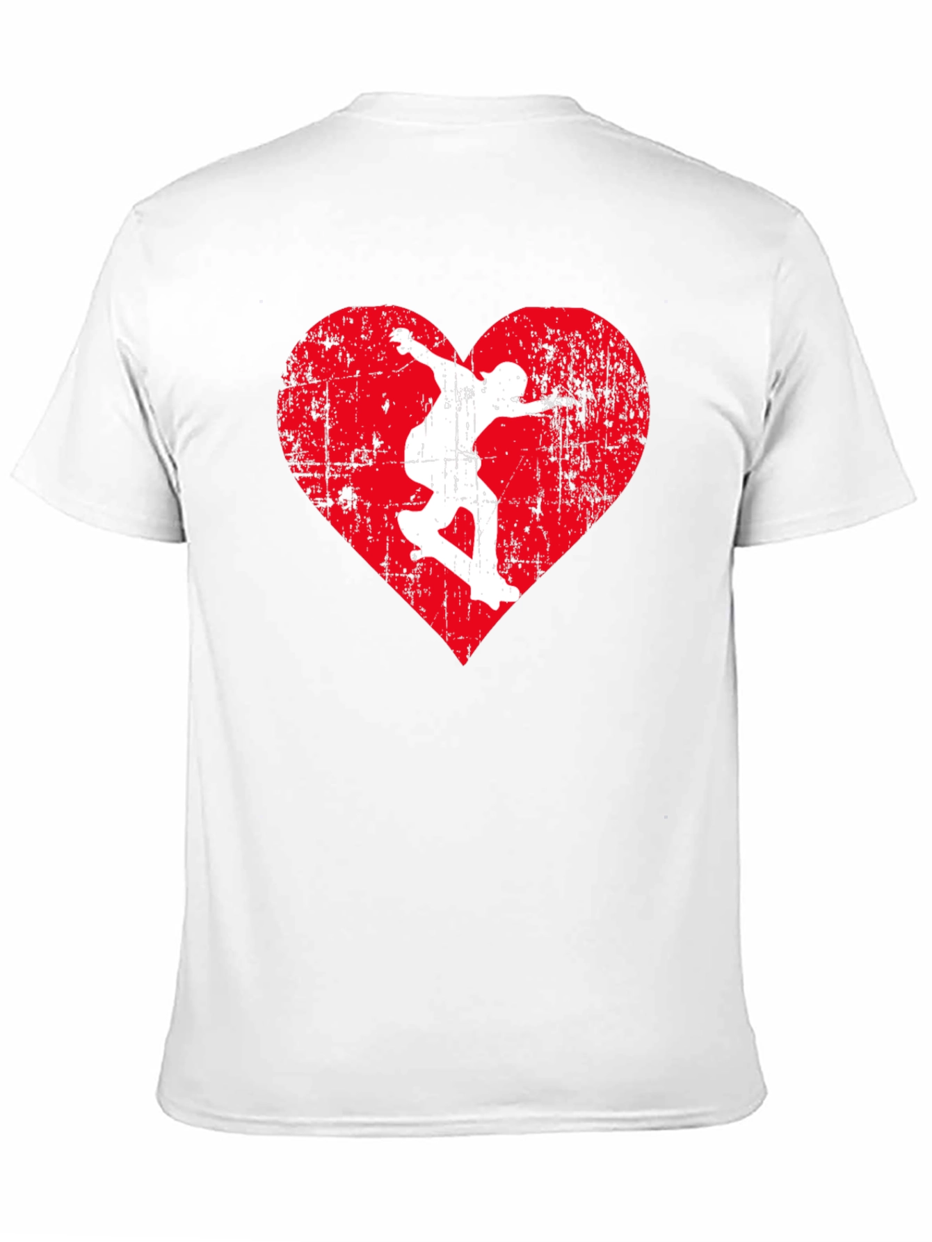 Skateboarding Heart Graphic Tee - Black Cotton