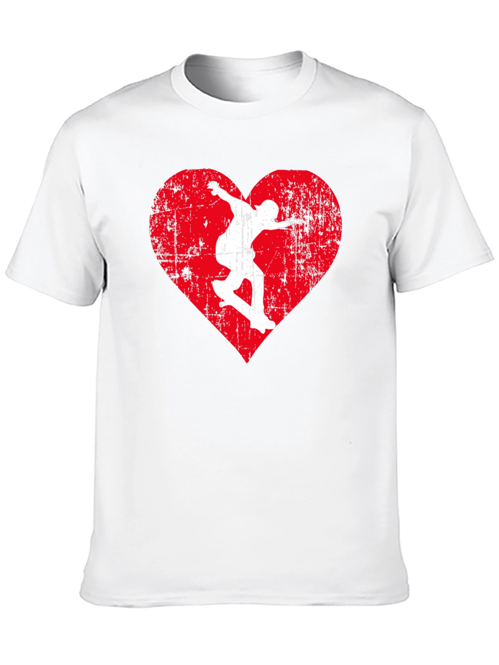 Skateboarding Heart Graphic Tee - Black Cotton