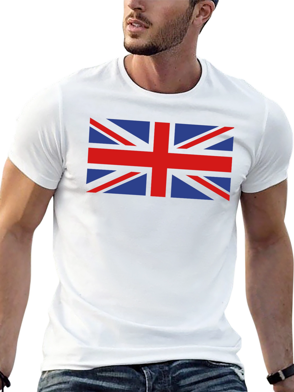 British Flag Graphic Tee - Black Crew Neck T-Shirt