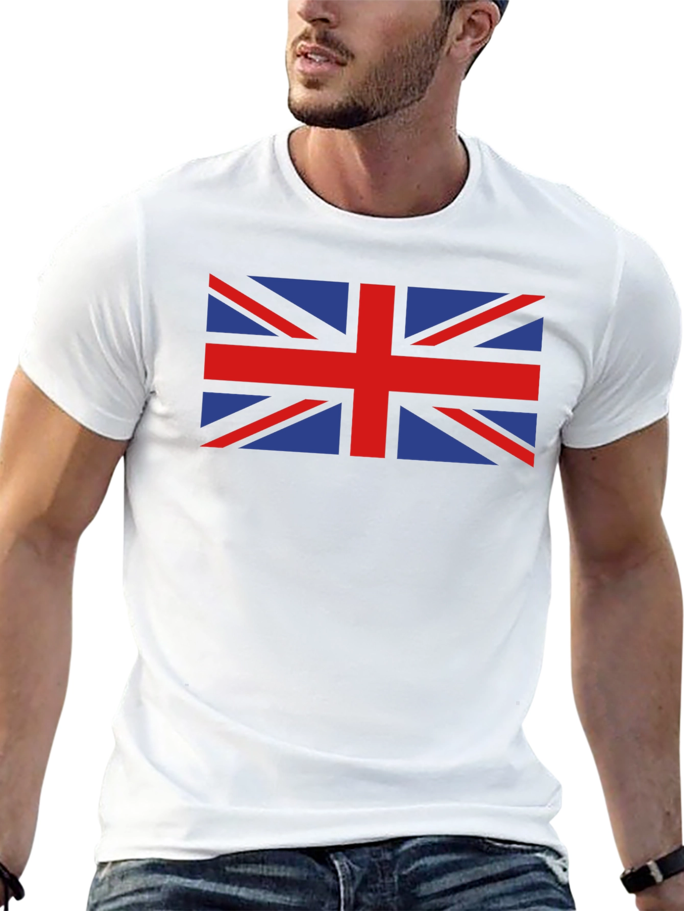 British Flag Graphic Tee - Black Crew Neck T-Shirt