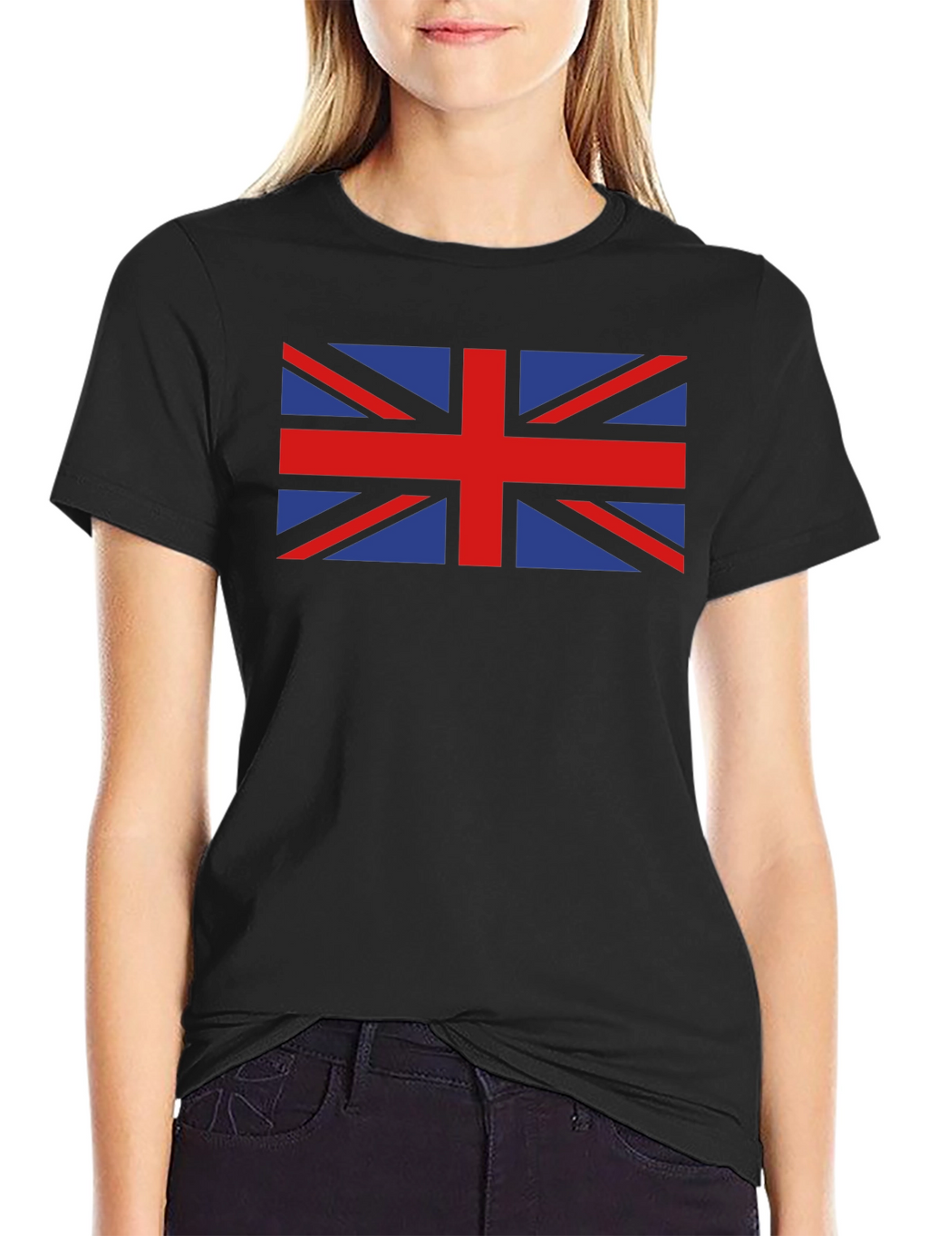 British Flag Graphic Tee - Black Crew Neck T-Shirt
