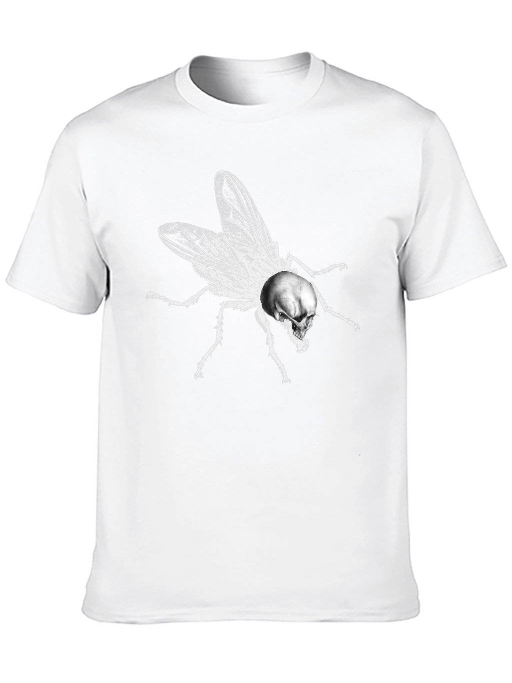 Skull Fly Graphic Tee - Black Cotton T-Shirt