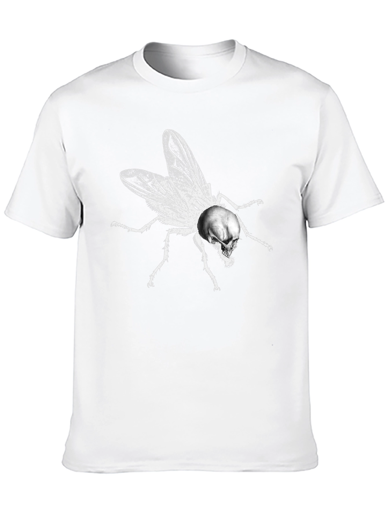 Skull Fly Graphic Tee - Black Cotton T-Shirt