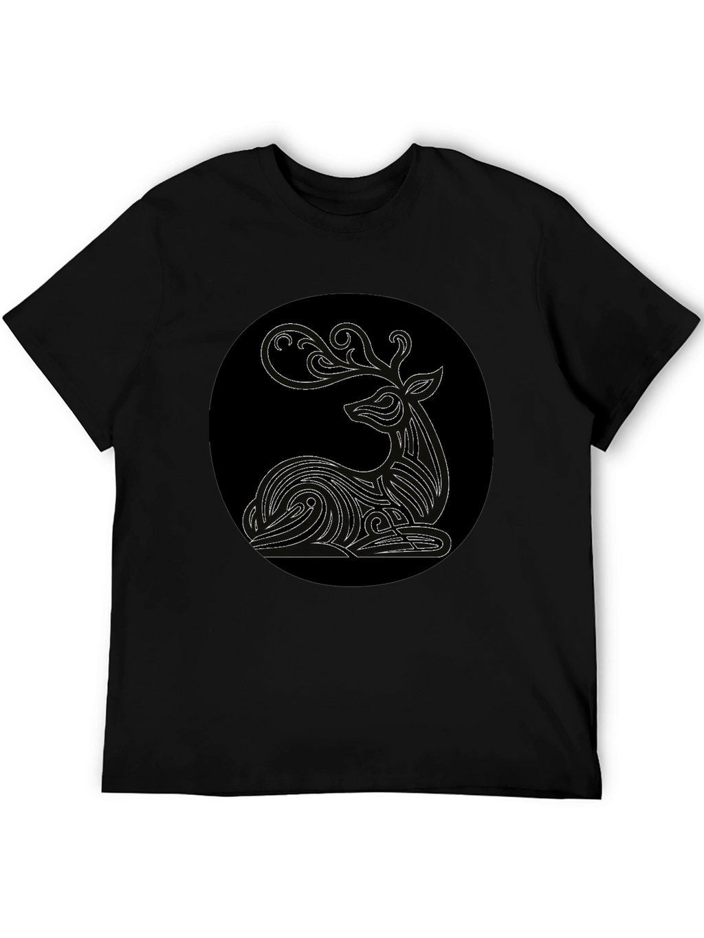 Deer Graphic Black T-Shirt