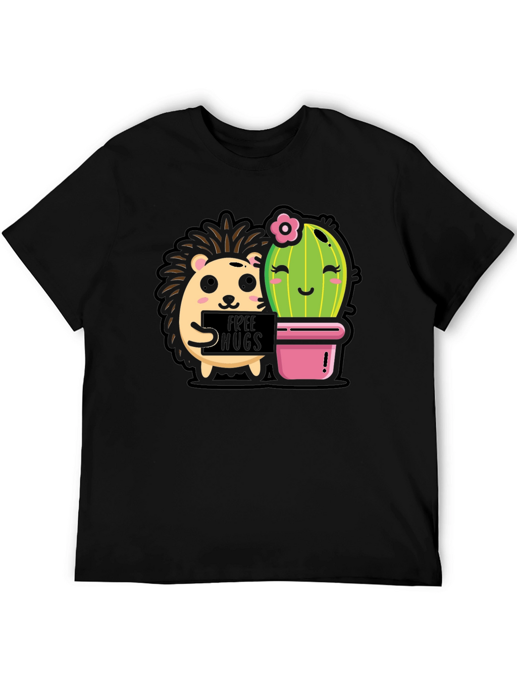 Cute Hedgehog & Cactus Hugs T-Shirt