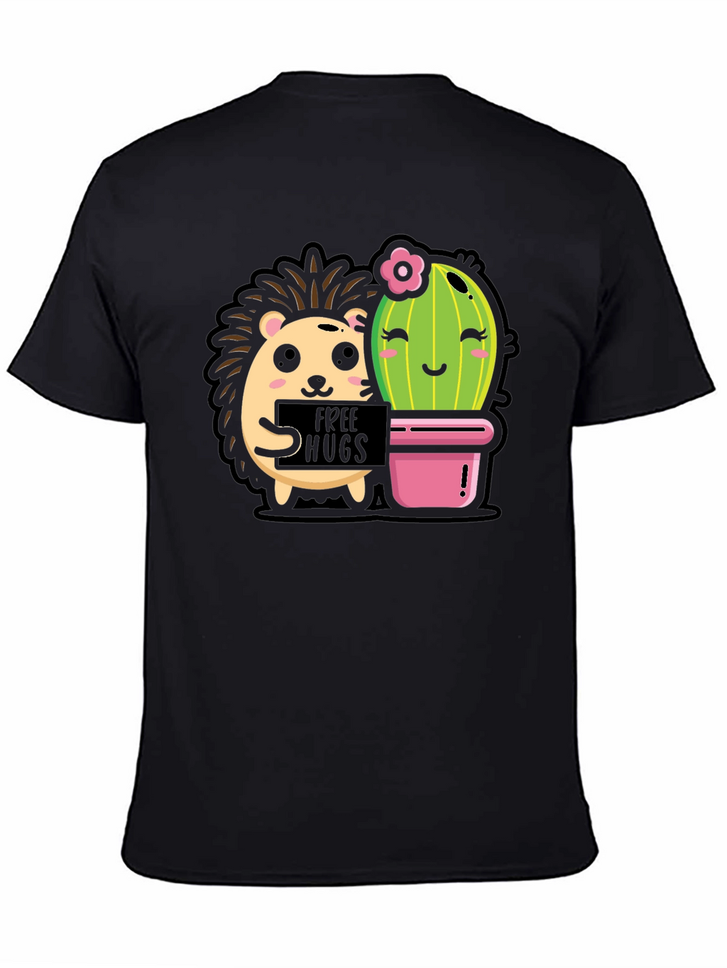 Cute Hedgehog & Cactus Hugs T-Shirt