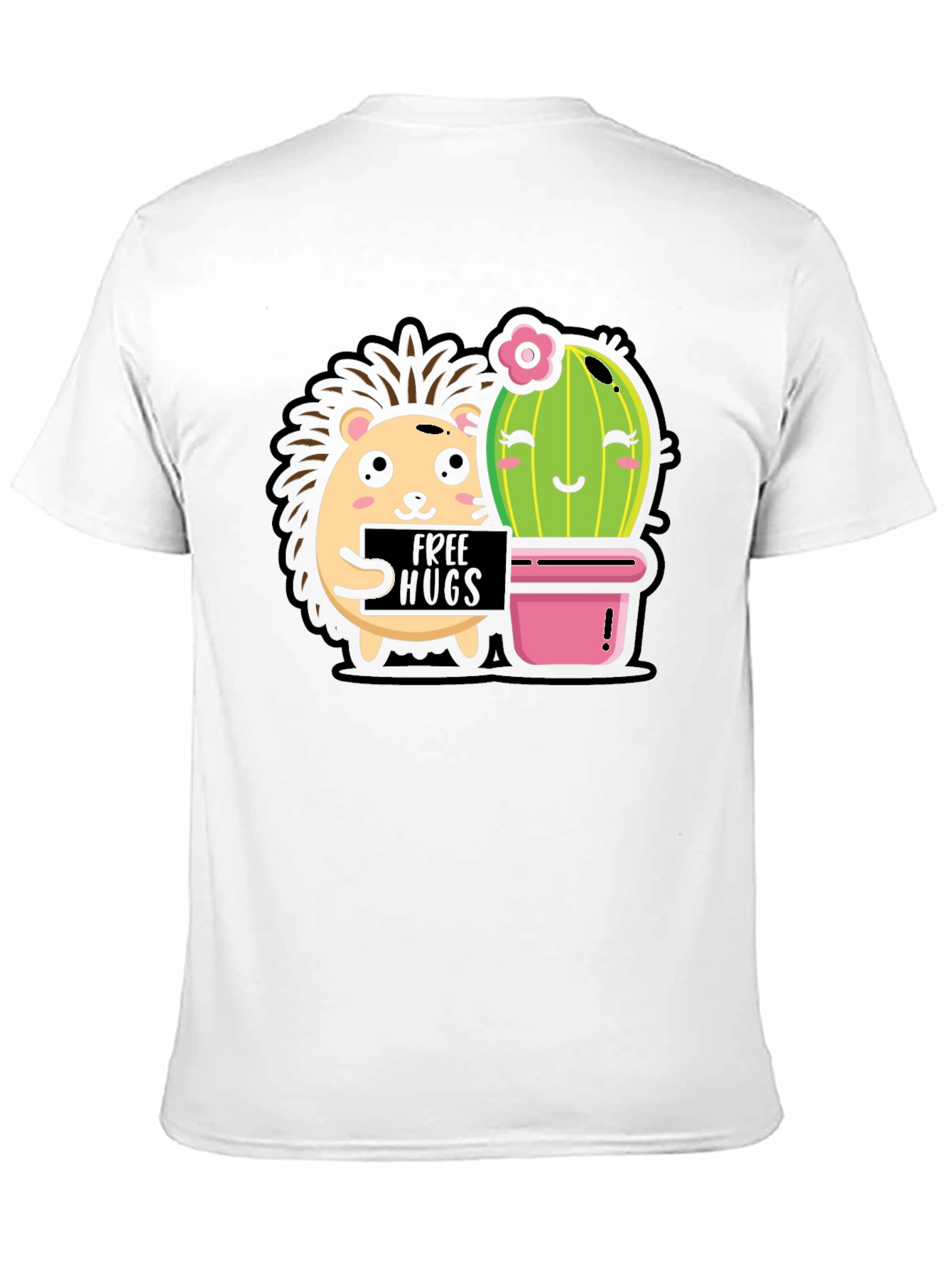 Cute Hedgehog & Cactus Hugs T-Shirt