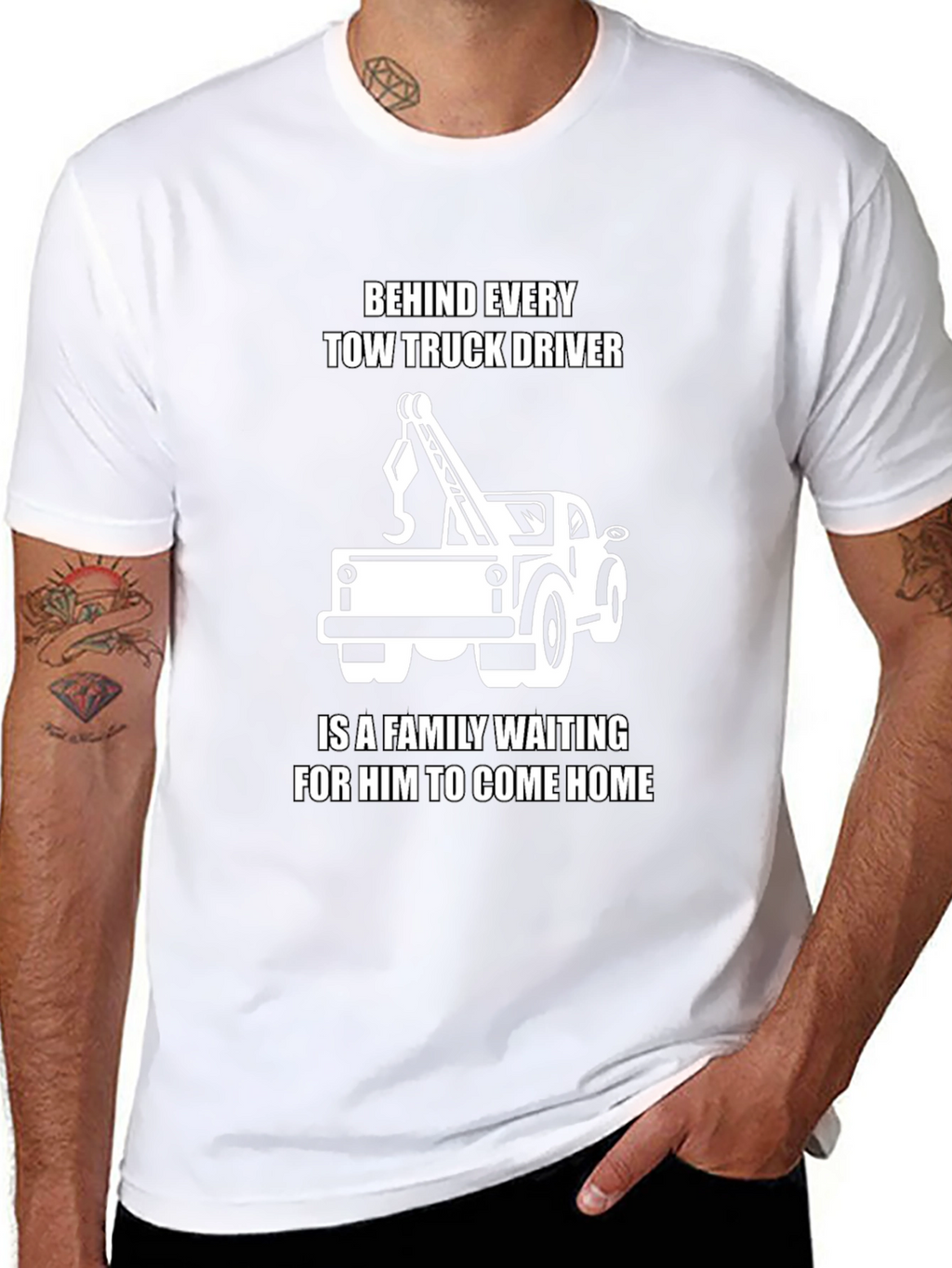 Tow Truck Driver Family T-Shirt - Black