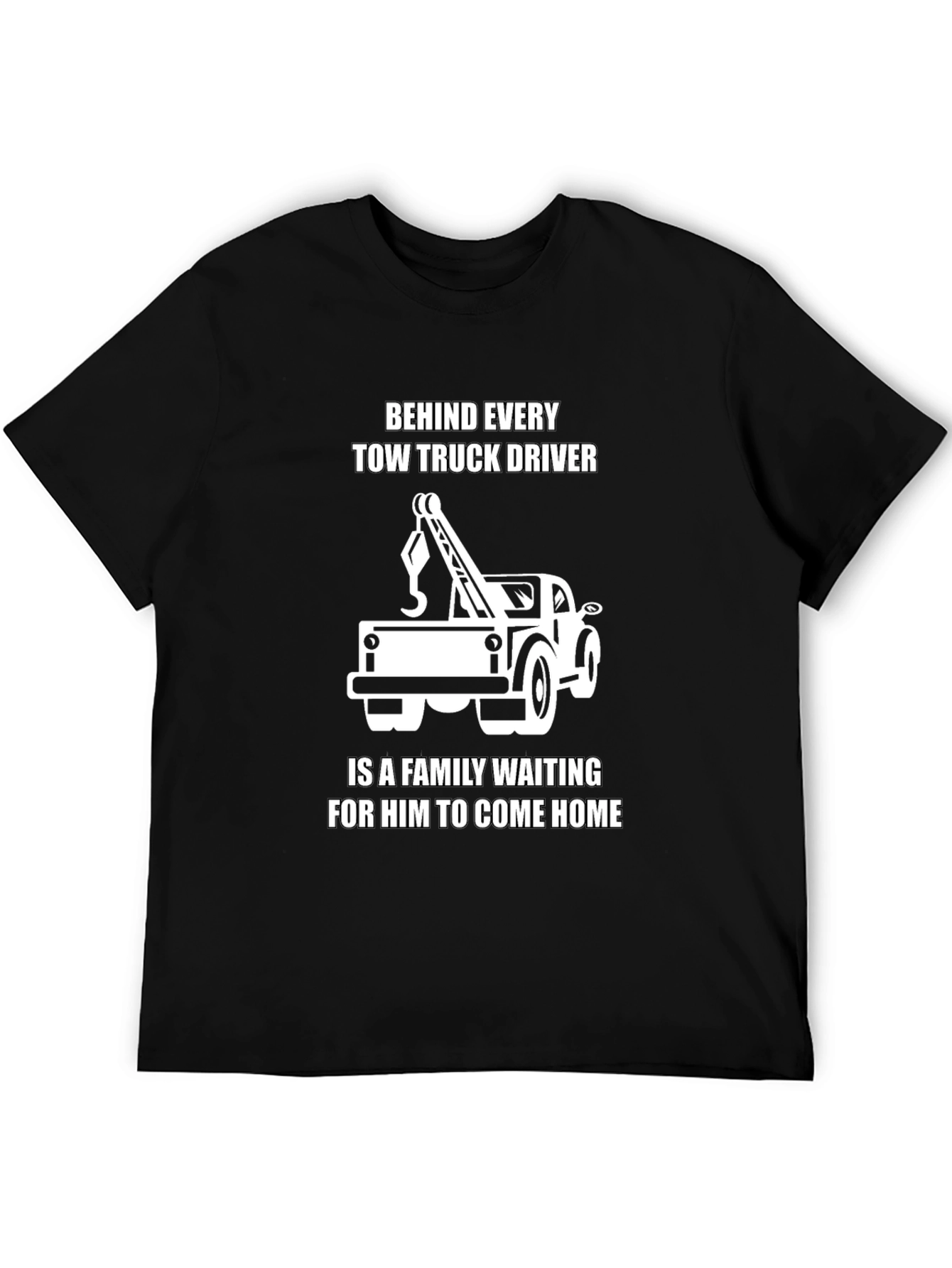 Tow Truck Driver Family T-Shirt - Black
