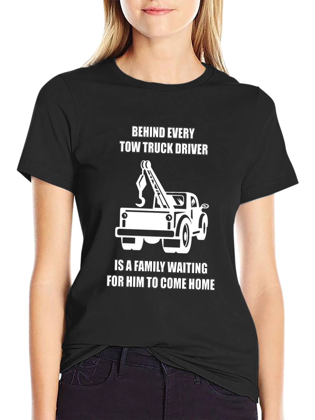 Tow Truck Driver Family T-Shirt - Black