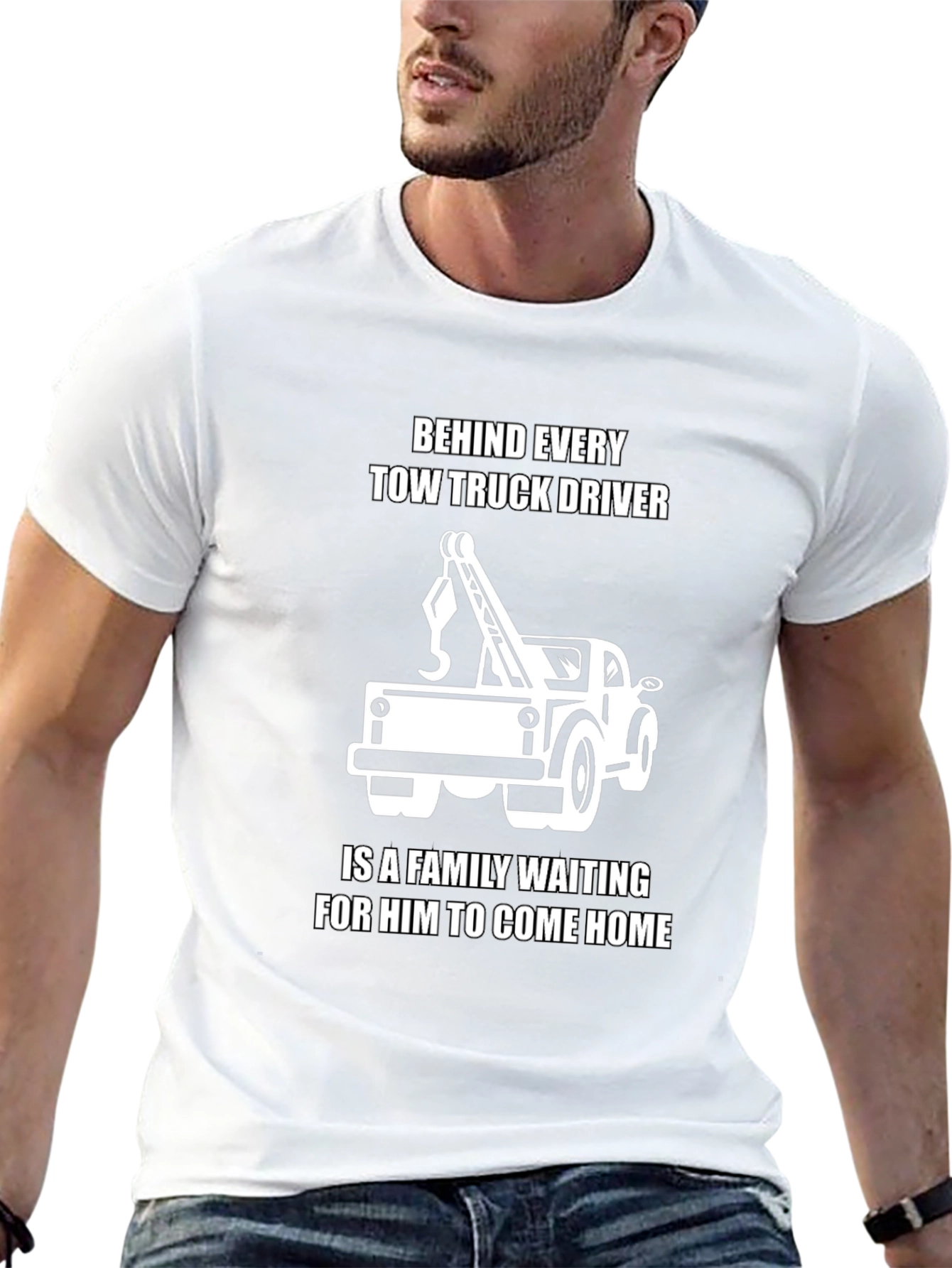 Tow Truck Driver Family T-Shirt - Black