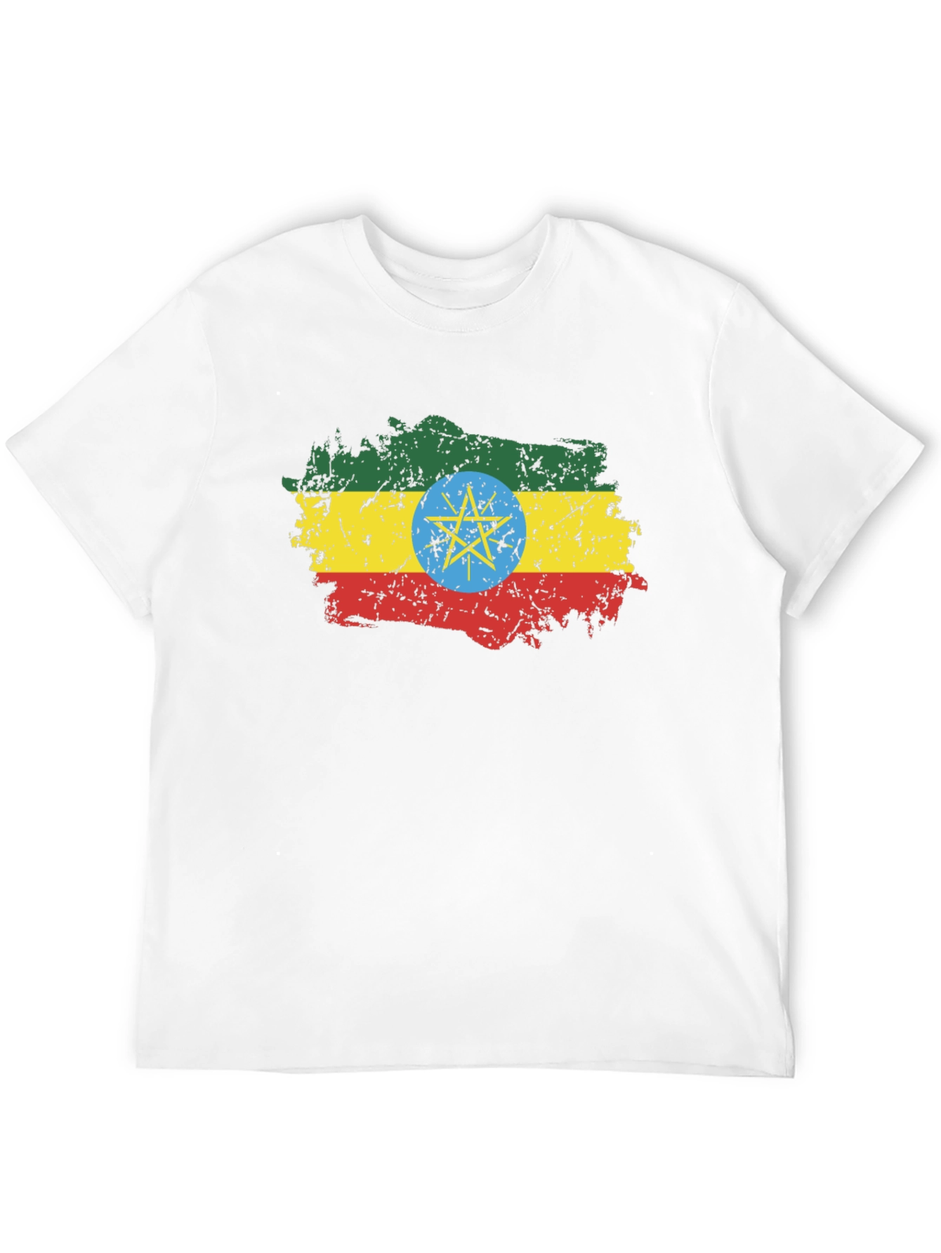 Ethiopia Flag T-Shirt - Distressed Graphic Tee