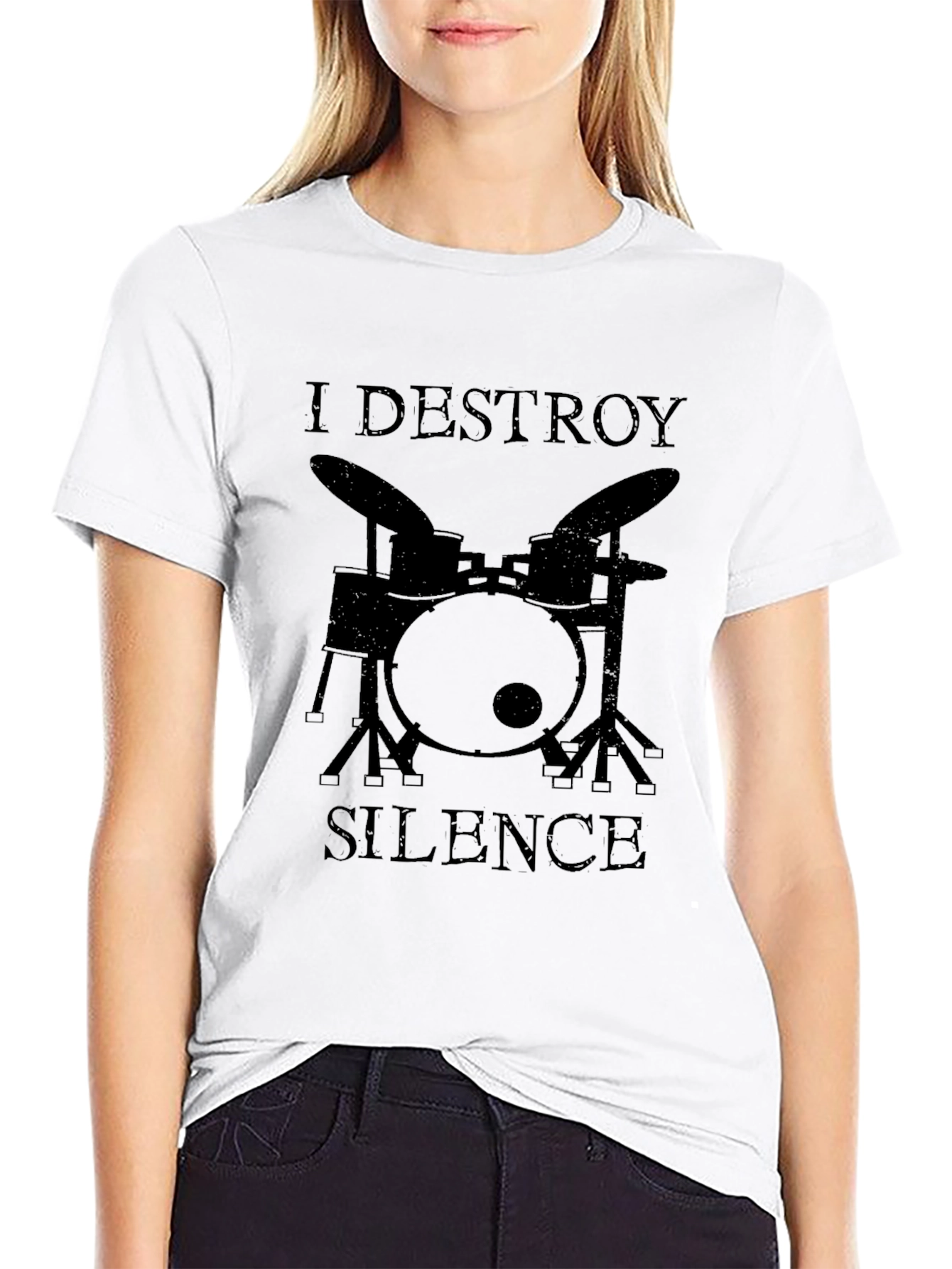 I Destroy Silence Drummer Graphic Tee