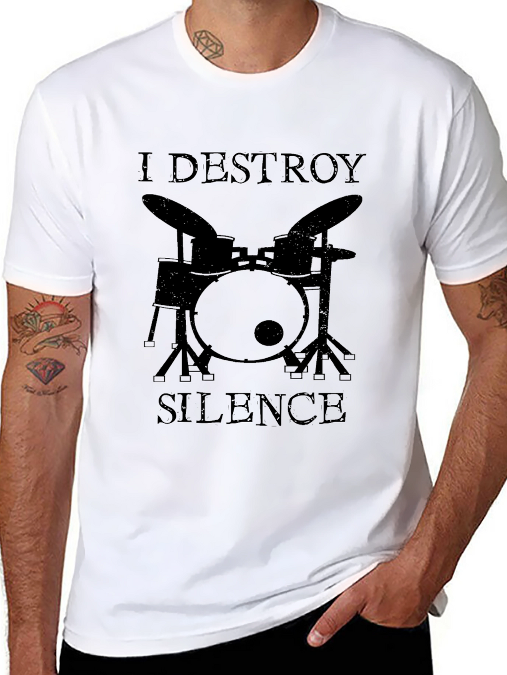 I Destroy Silence Drummer Graphic Tee