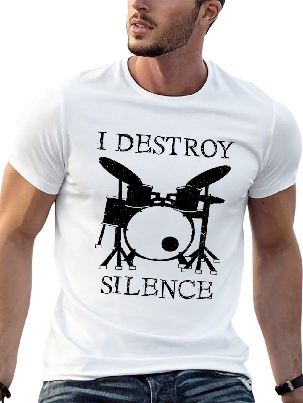 I Destroy Silence Drummer Graphic Tee
