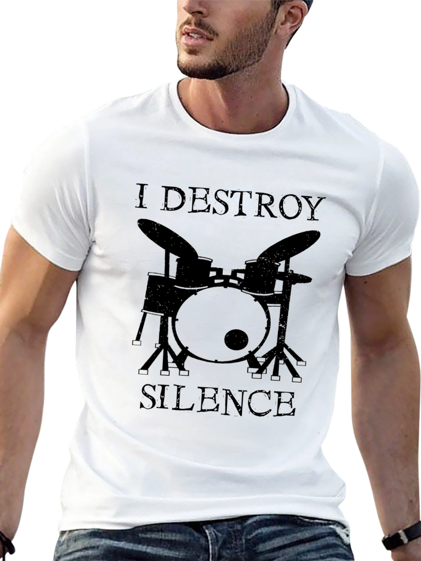 I Destroy Silence Drummer Graphic Tee