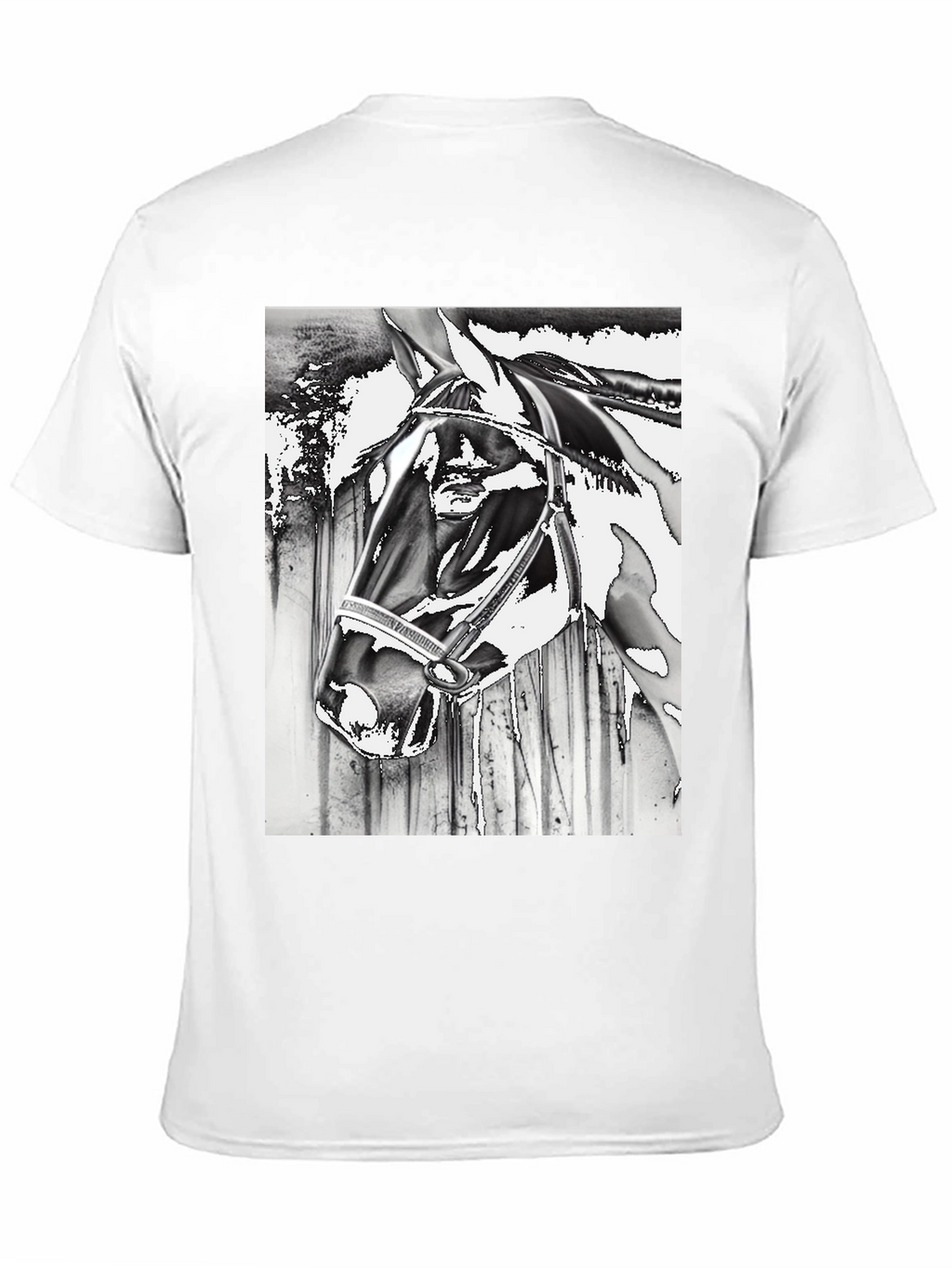Horse Head Graphic Tee - Black Cotton Blend