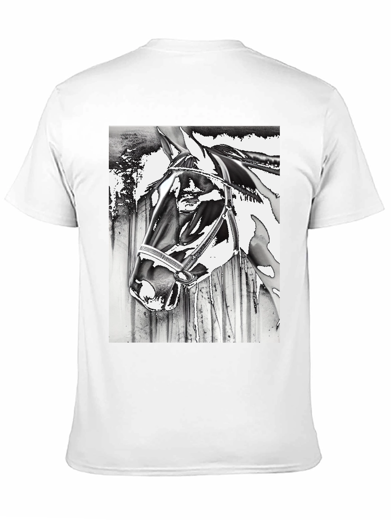 Horse Head Graphic Tee - Black Cotton Blend