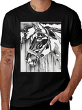 Horse Head Graphic Tee - Black Cotton Blend