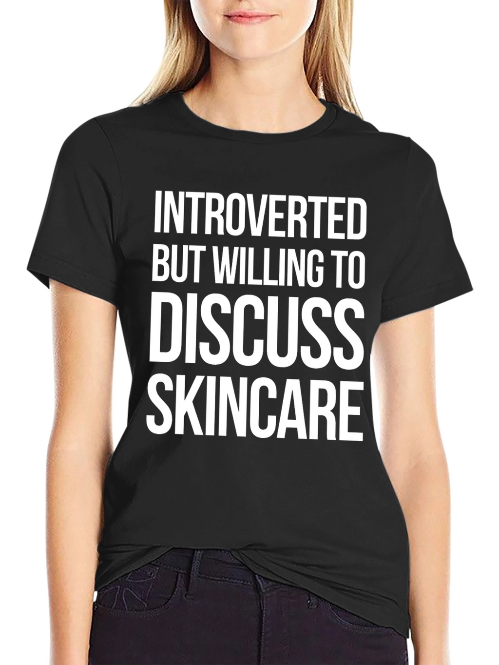 Introverted Skincare T-Shirt - Black Cotton Tee