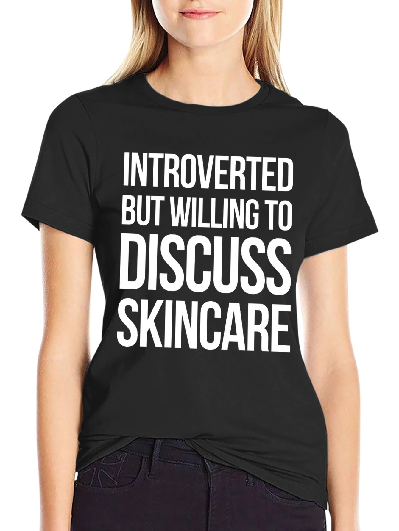 Introverted Skincare T-Shirt - Black Cotton Tee