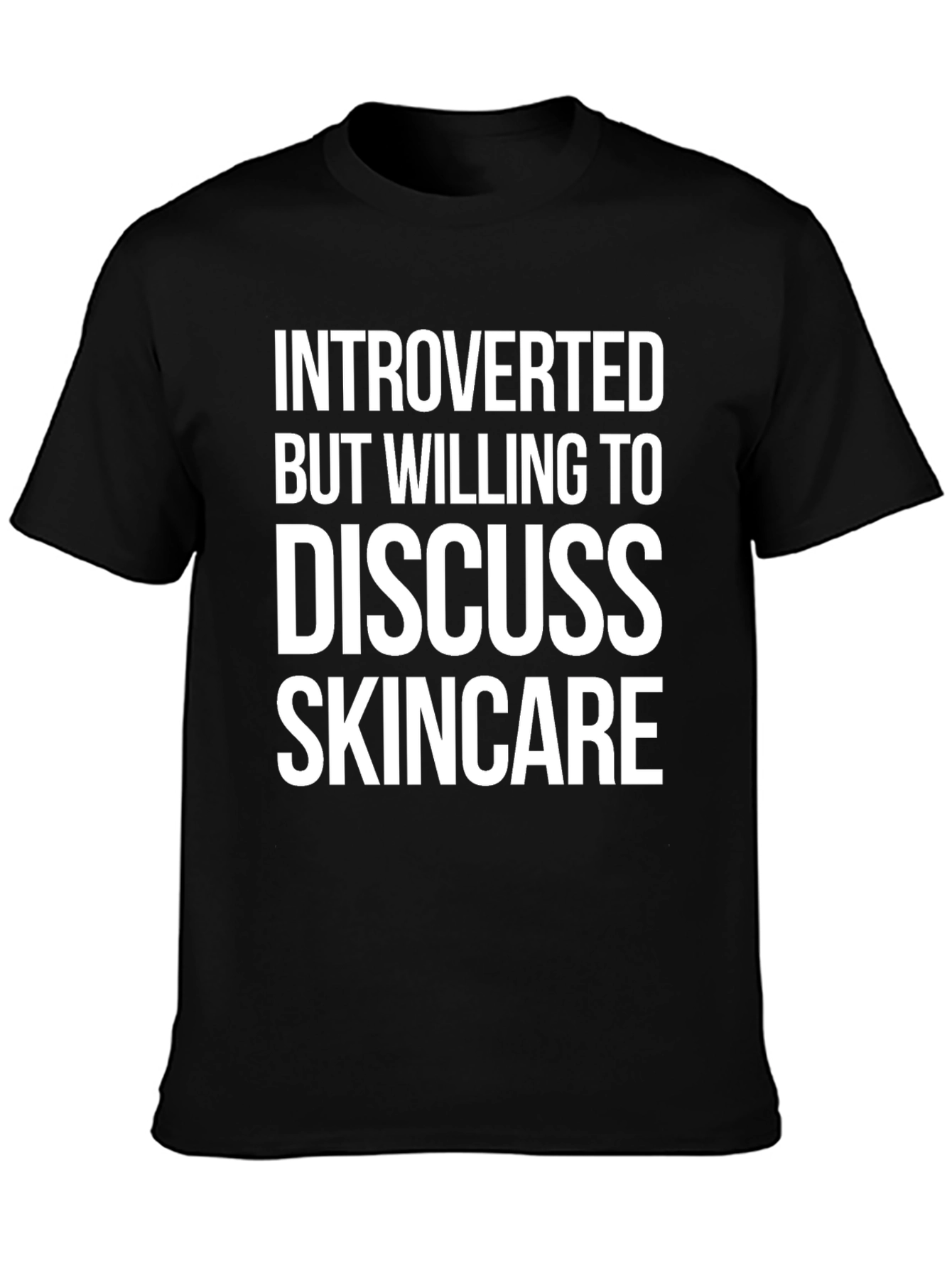 Introverted Skincare T-Shirt - Black Cotton Tee