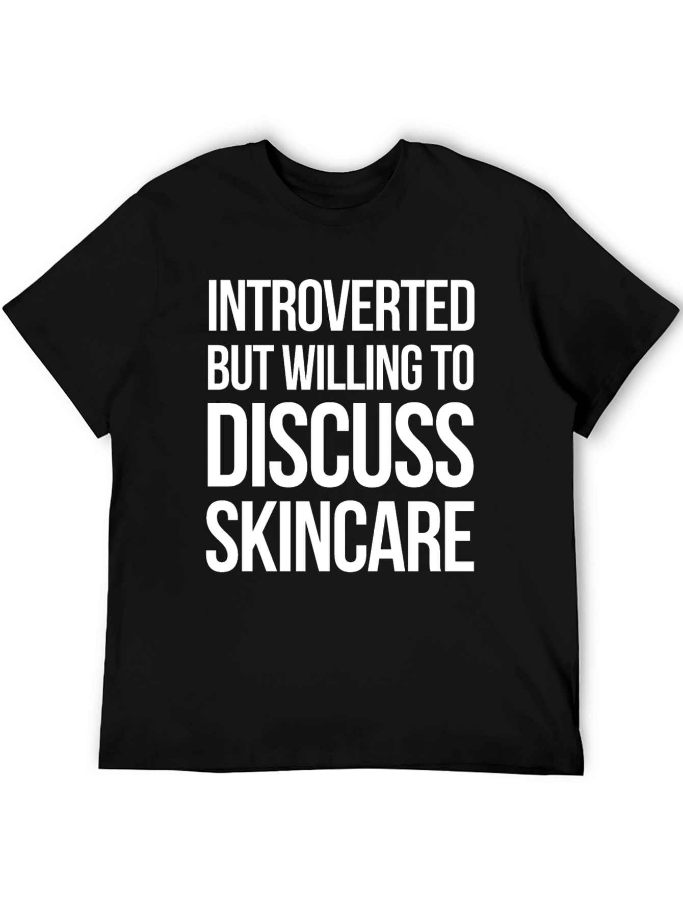 Introverted Skincare T-Shirt - Black Cotton Tee