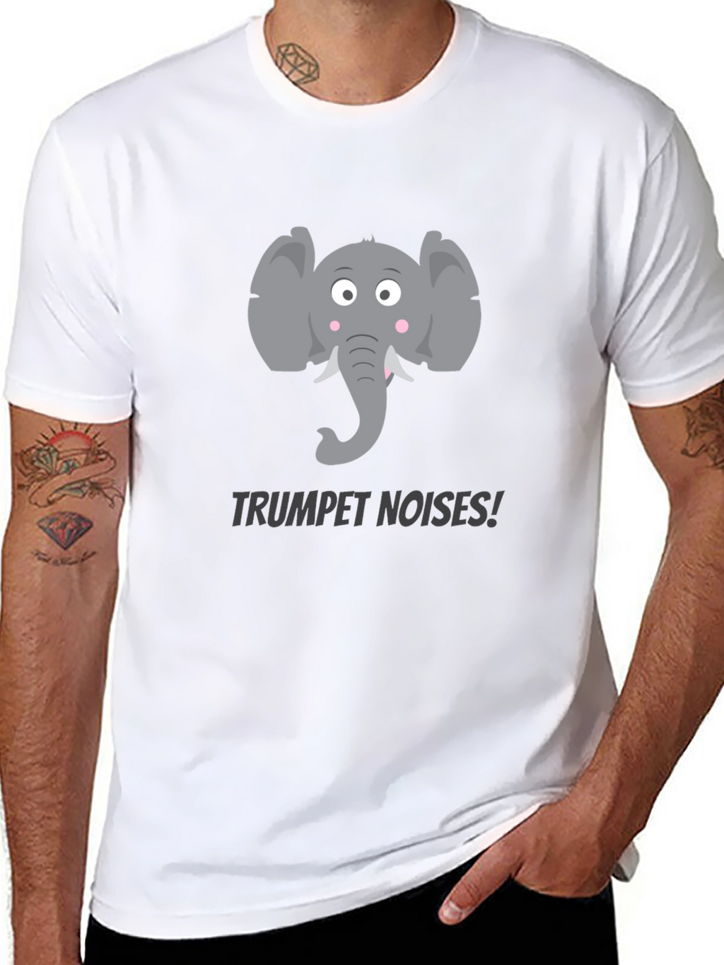 Elephant Trumpet Noises Graphic Tee - Black