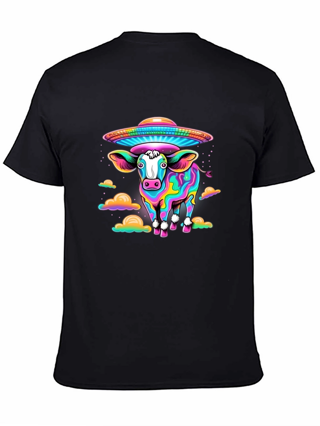 Trippy Cow UFO Abduction Graphic Tee