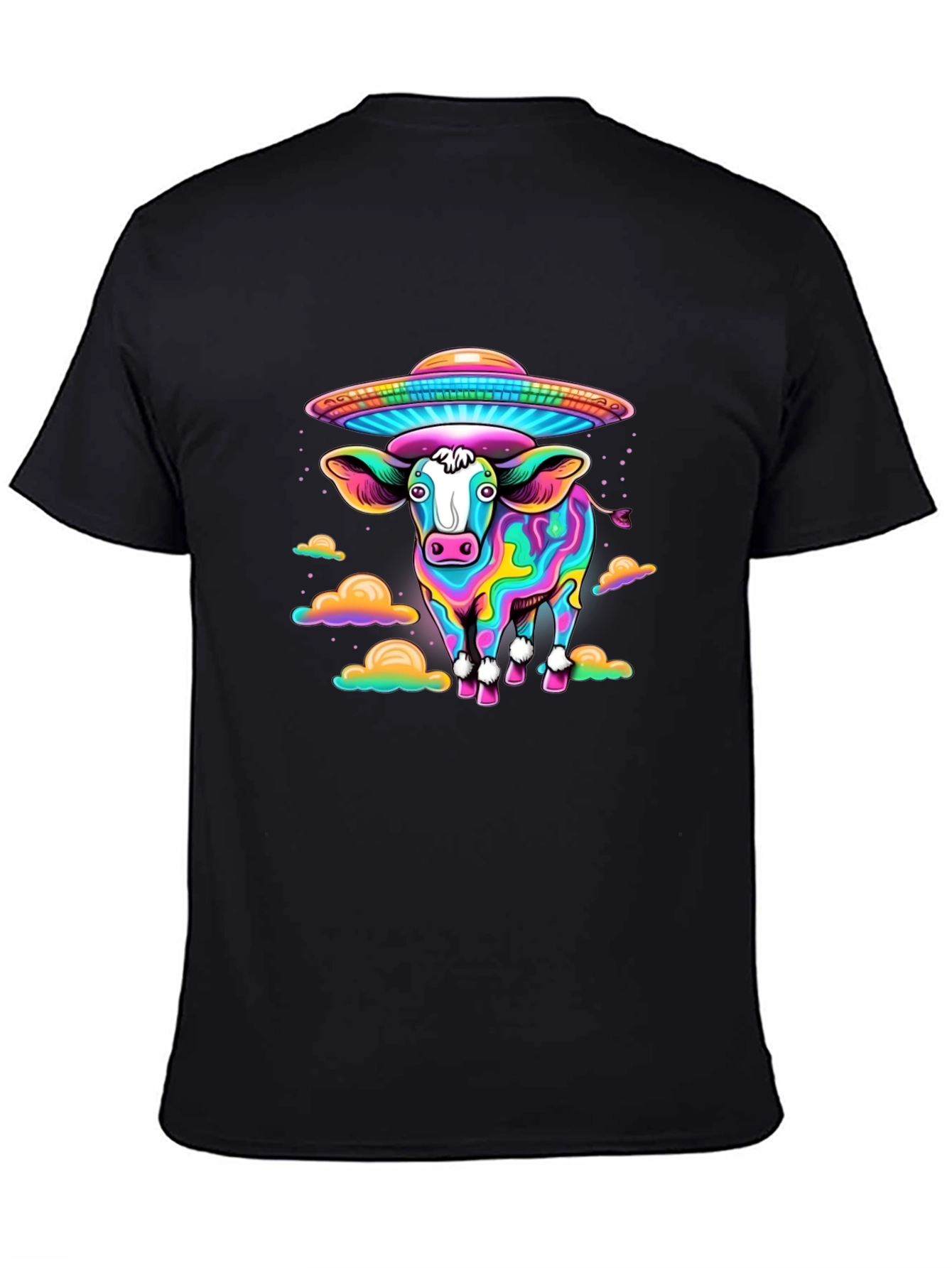 Trippy Cow UFO Abduction Graphic Tee