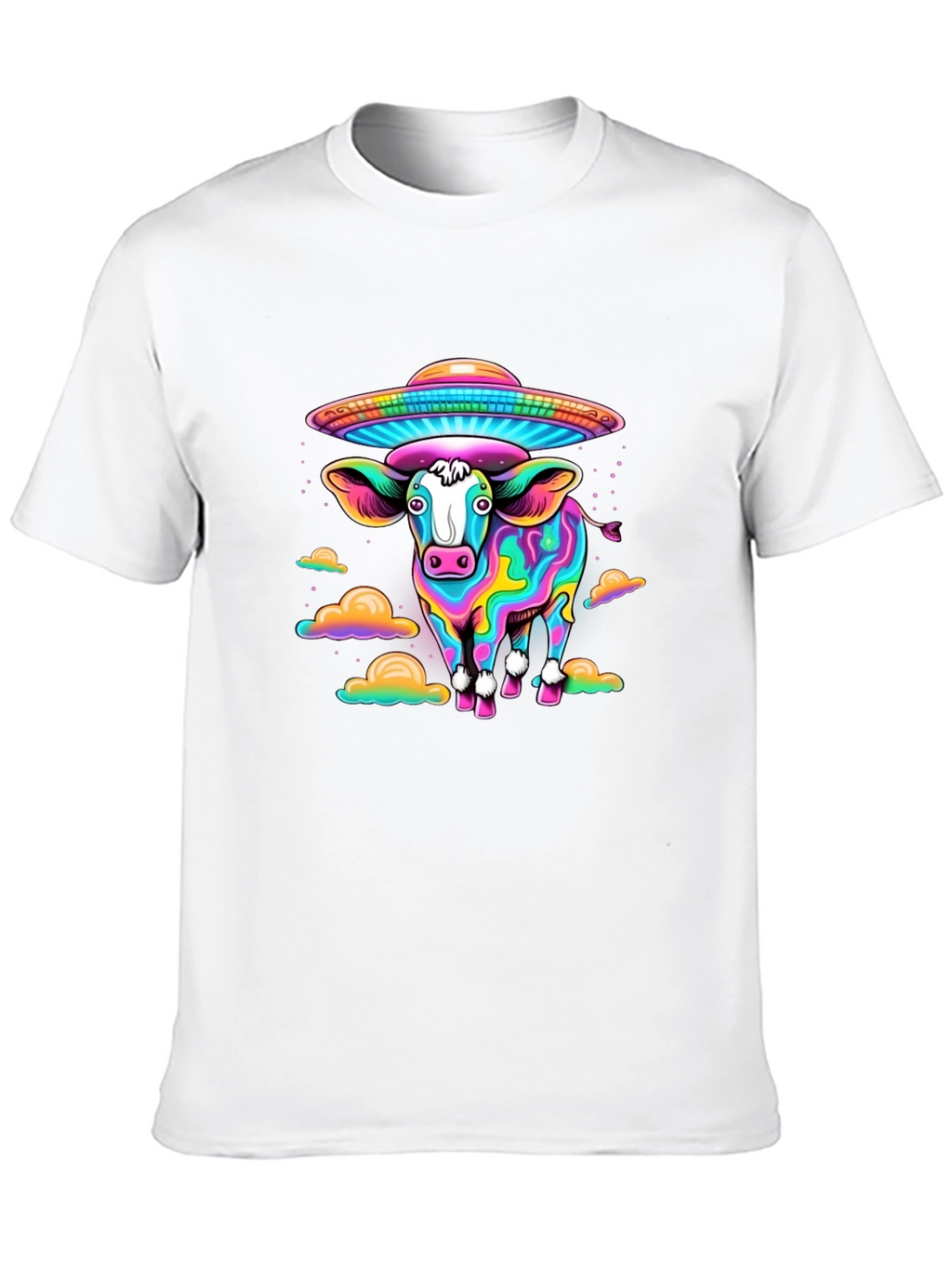 Trippy Cow UFO Abduction Graphic Tee