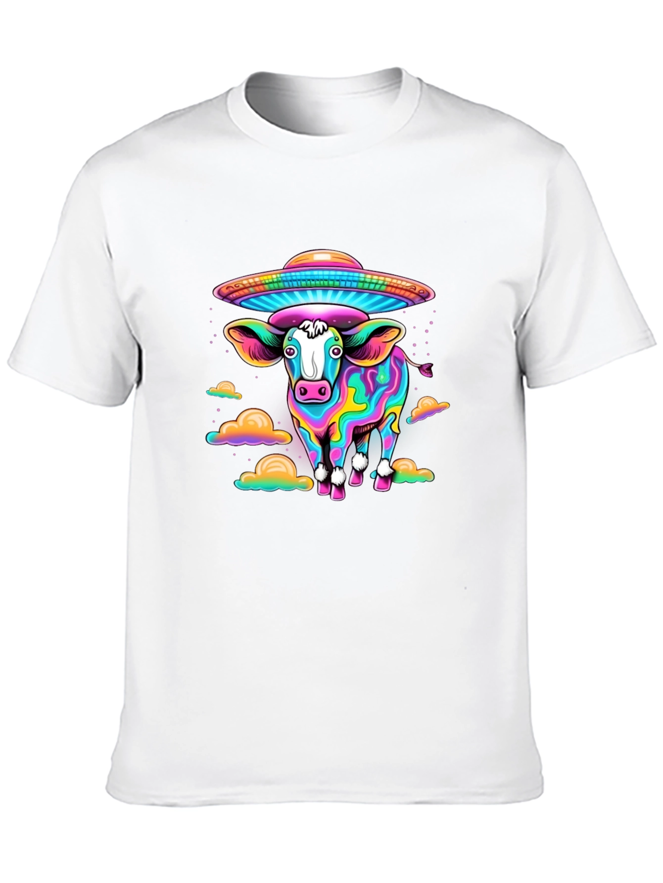 Trippy Cow UFO Abduction Graphic Tee
