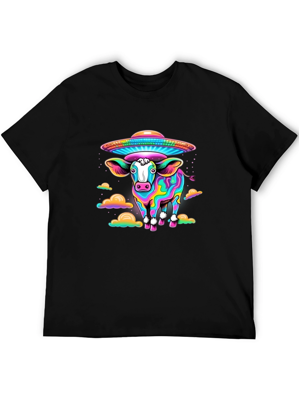 Trippy Cow UFO Abduction Graphic Tee