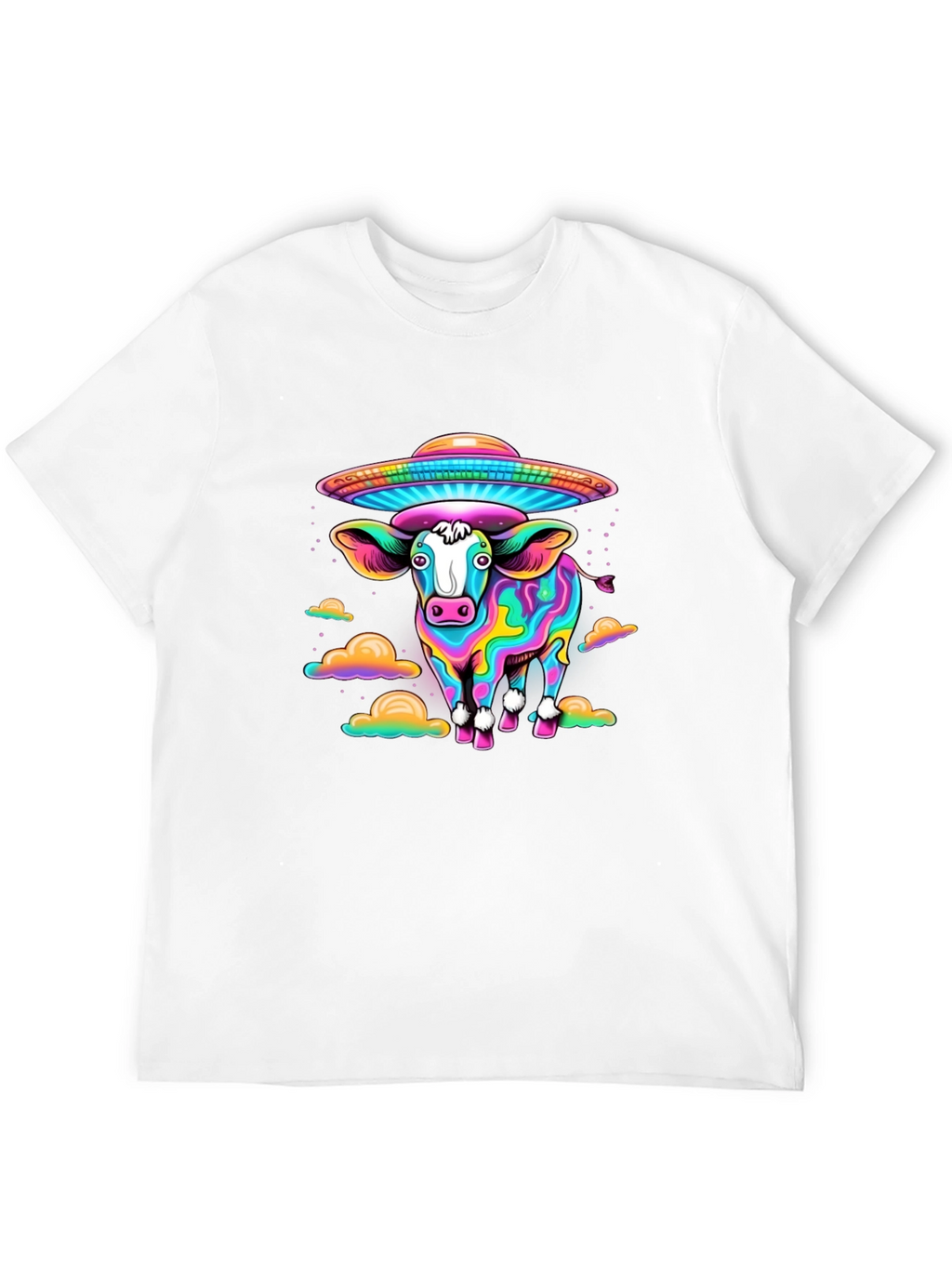 Trippy Cow UFO Abduction Graphic Tee