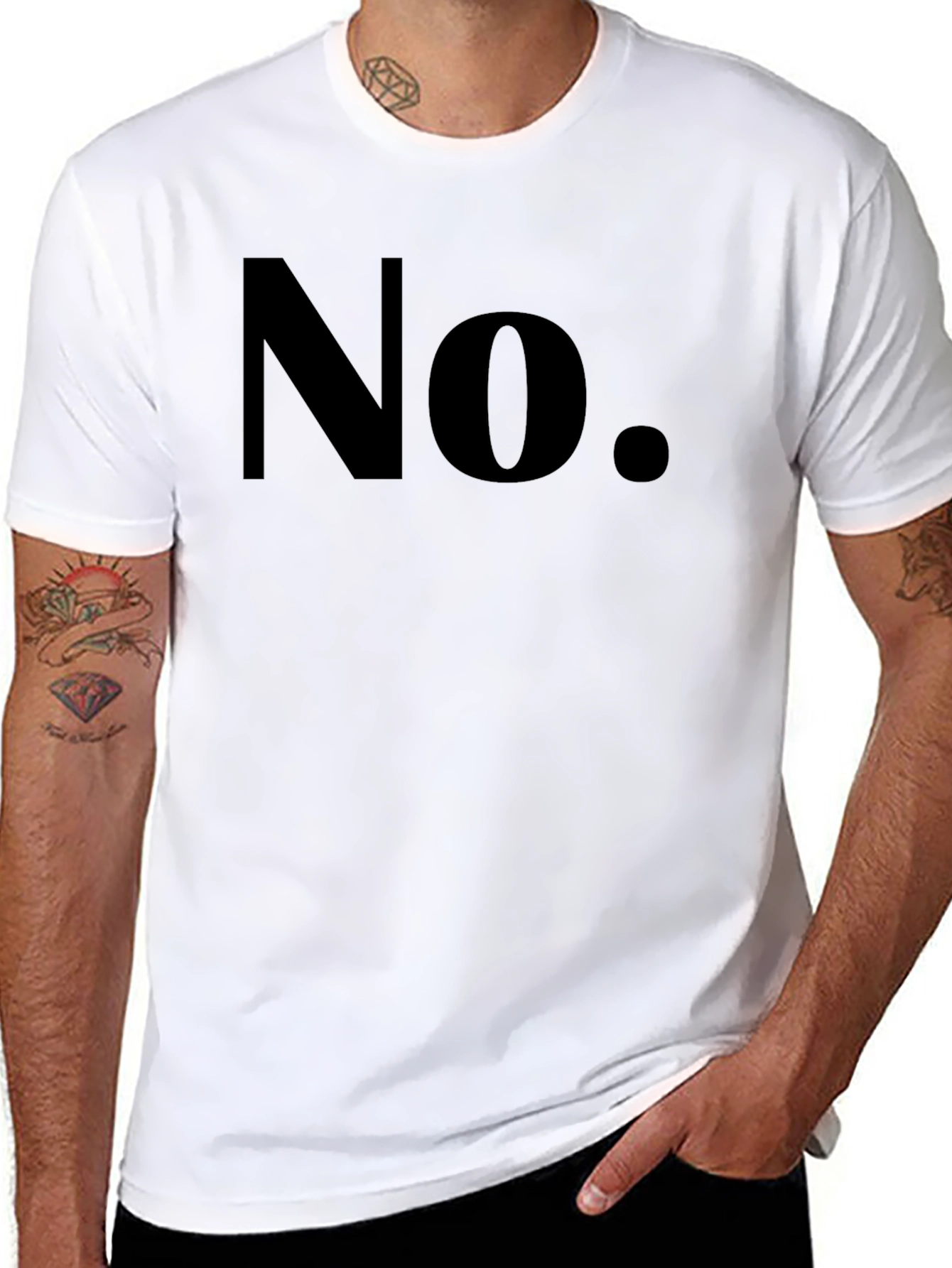 Mens No Graphic T-Shirt - Bold & Casual