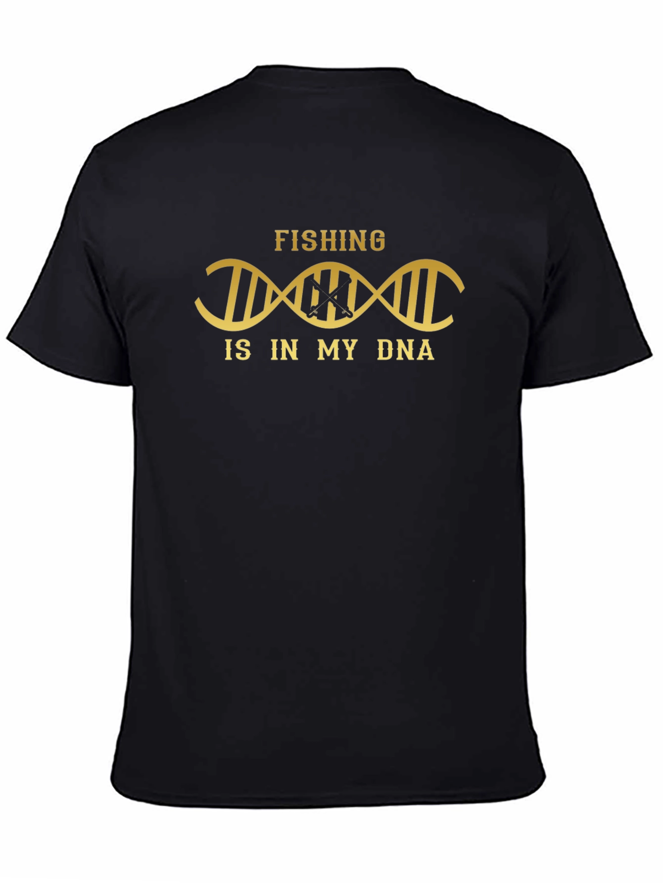 Fishing is in My DNA Black Graphic Tee