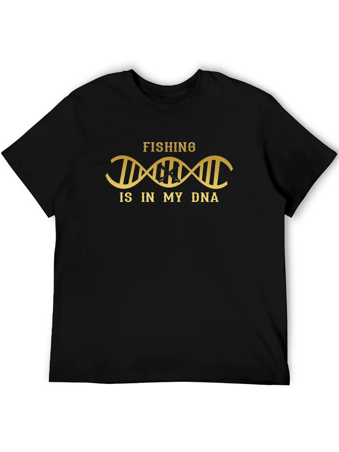 Fishing is in My DNA Black Graphic Tee