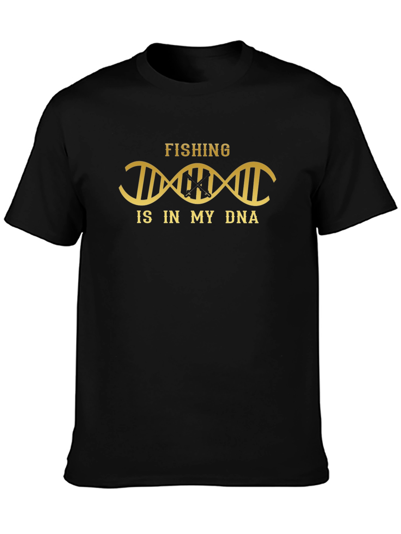 Fishing is in My DNA Black Graphic Tee