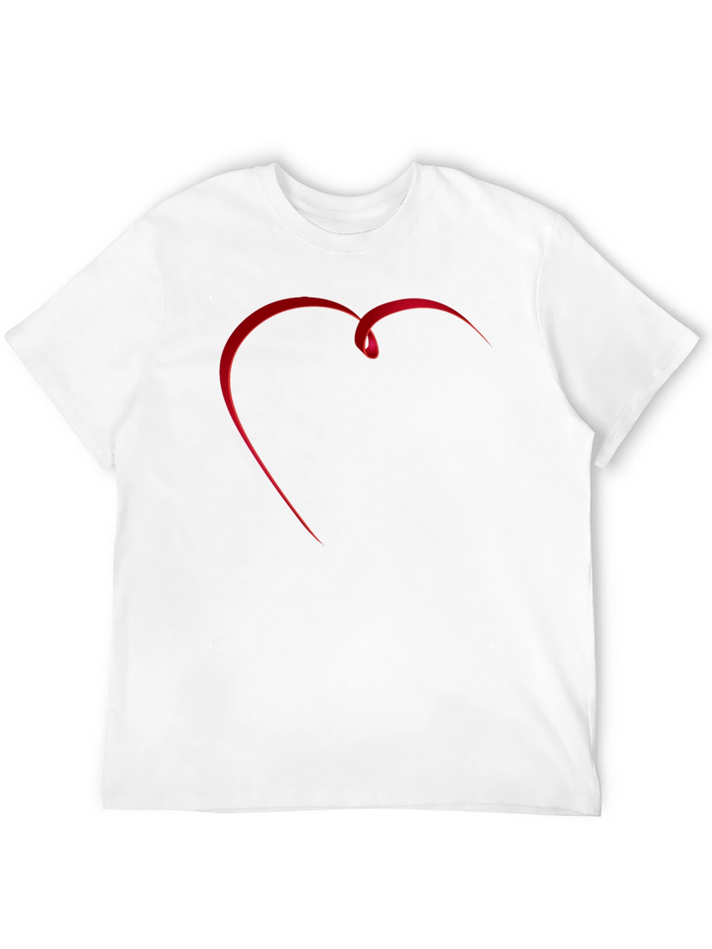 Black T-Shirt with Red Ribbon Heart Graphic