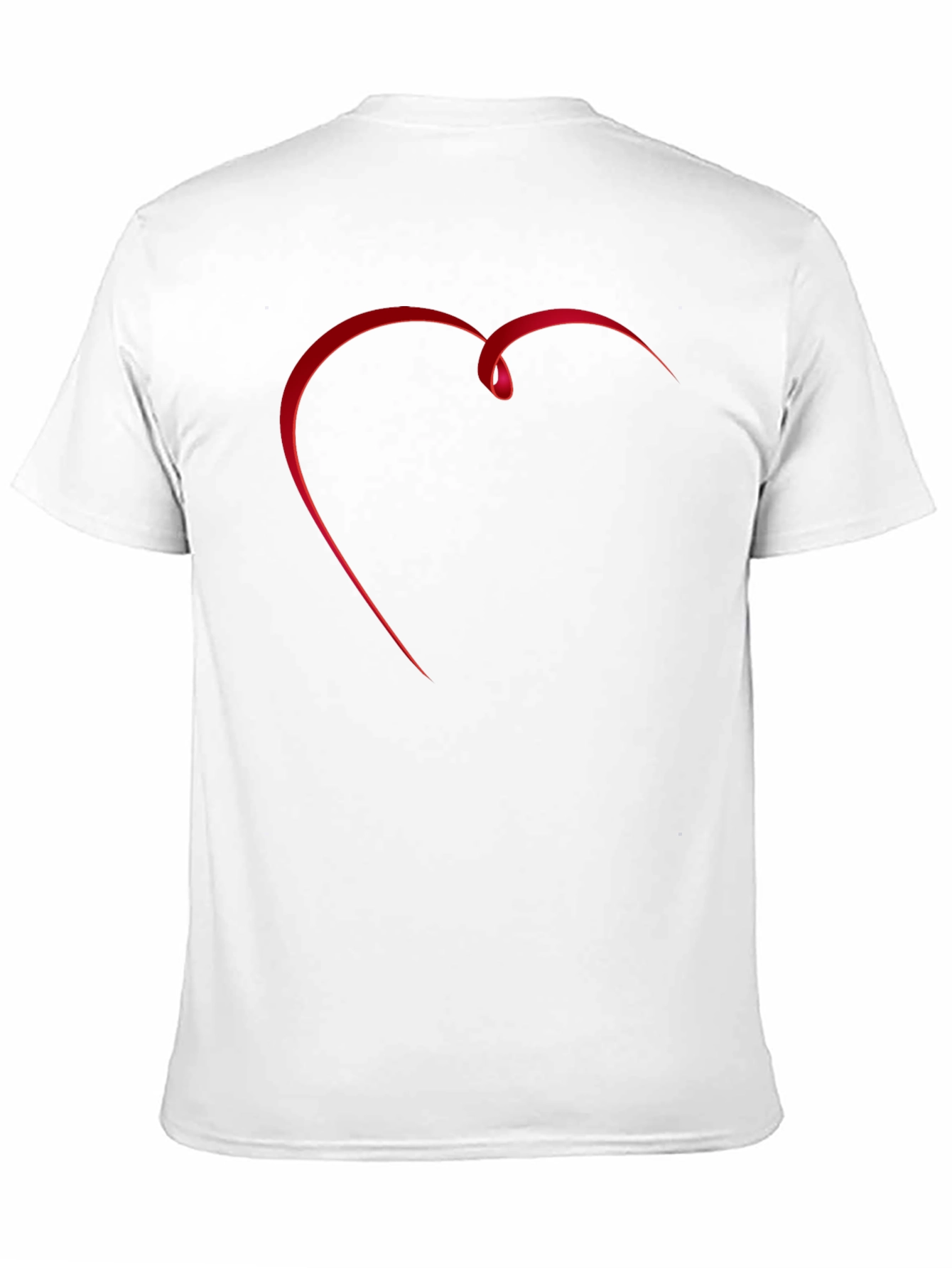 Black T-Shirt with Red Ribbon Heart Graphic