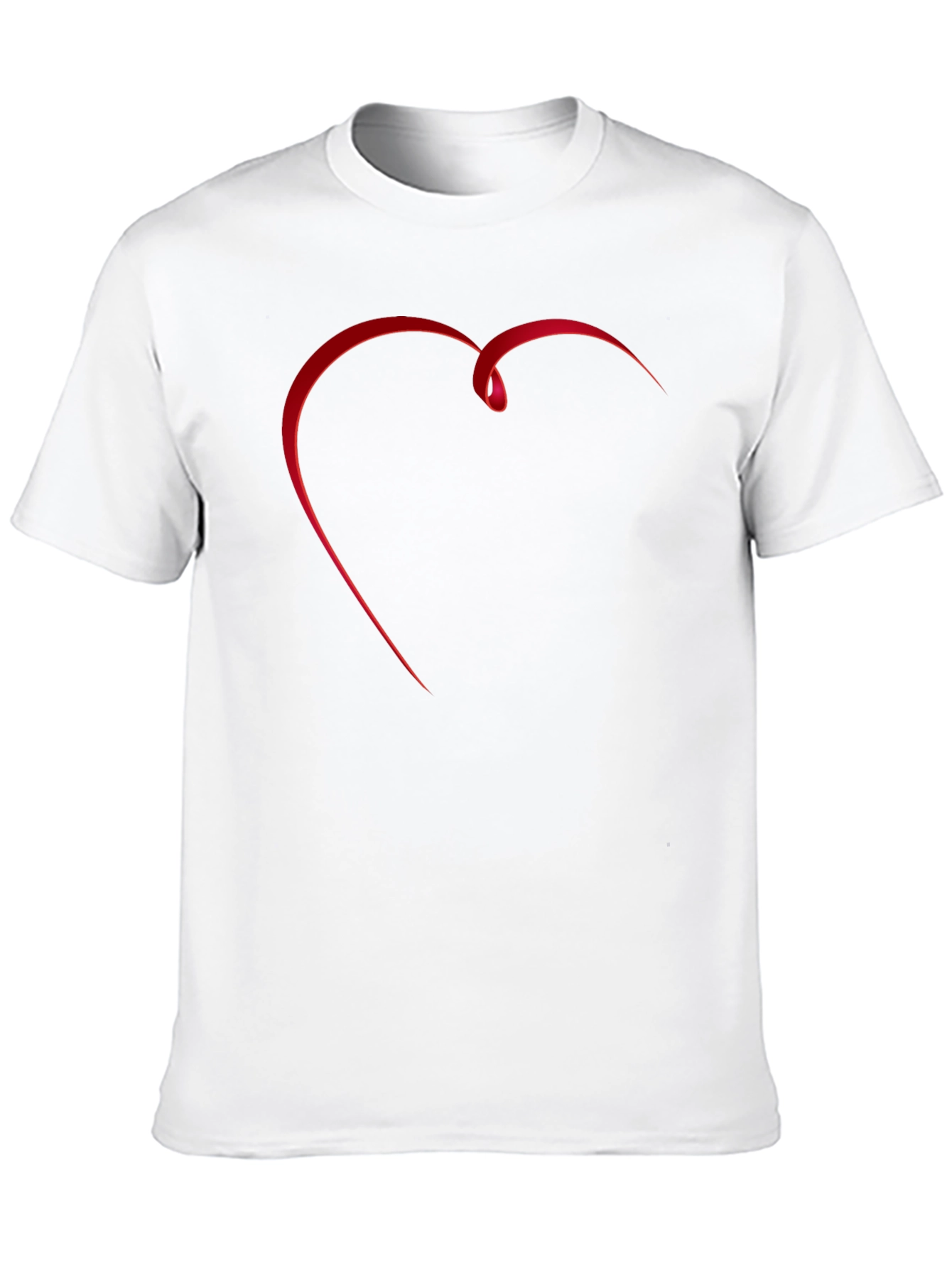 Black T-Shirt with Red Ribbon Heart Graphic